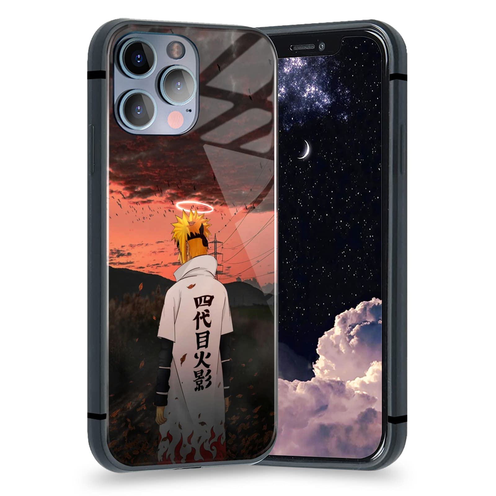 Minato Namikaze Fourth Hokage Anime Phone Case for iPhone 12 Pro - Tempered Glass Manga Shell - Perfect for Naruto Fans & Anime Conventions