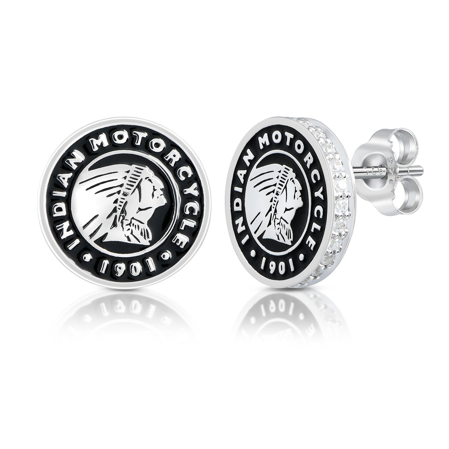 Roundel Headdress Silver & Bling Post Earrings for Women - Boho Chic Tribal Jewelry - Perfect for Festivals, Parties & Special Occasions