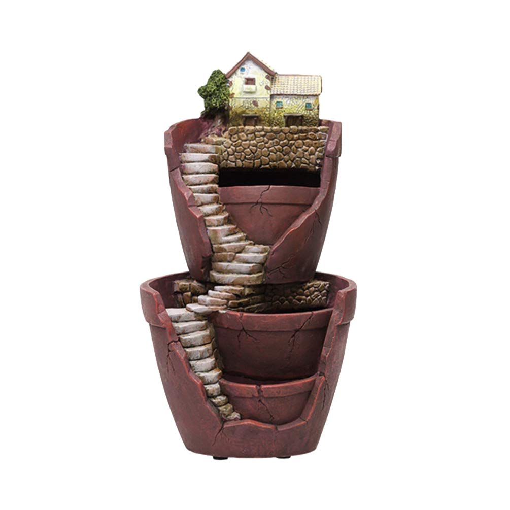 BESPORTBLE Small Succulent Pot - Double Layer Sky Garden Planter with Miniature House Design - Cactus & Succulent Planters for Home, Office Decor - Perfect for Windowsills, Desks & Gift Giving