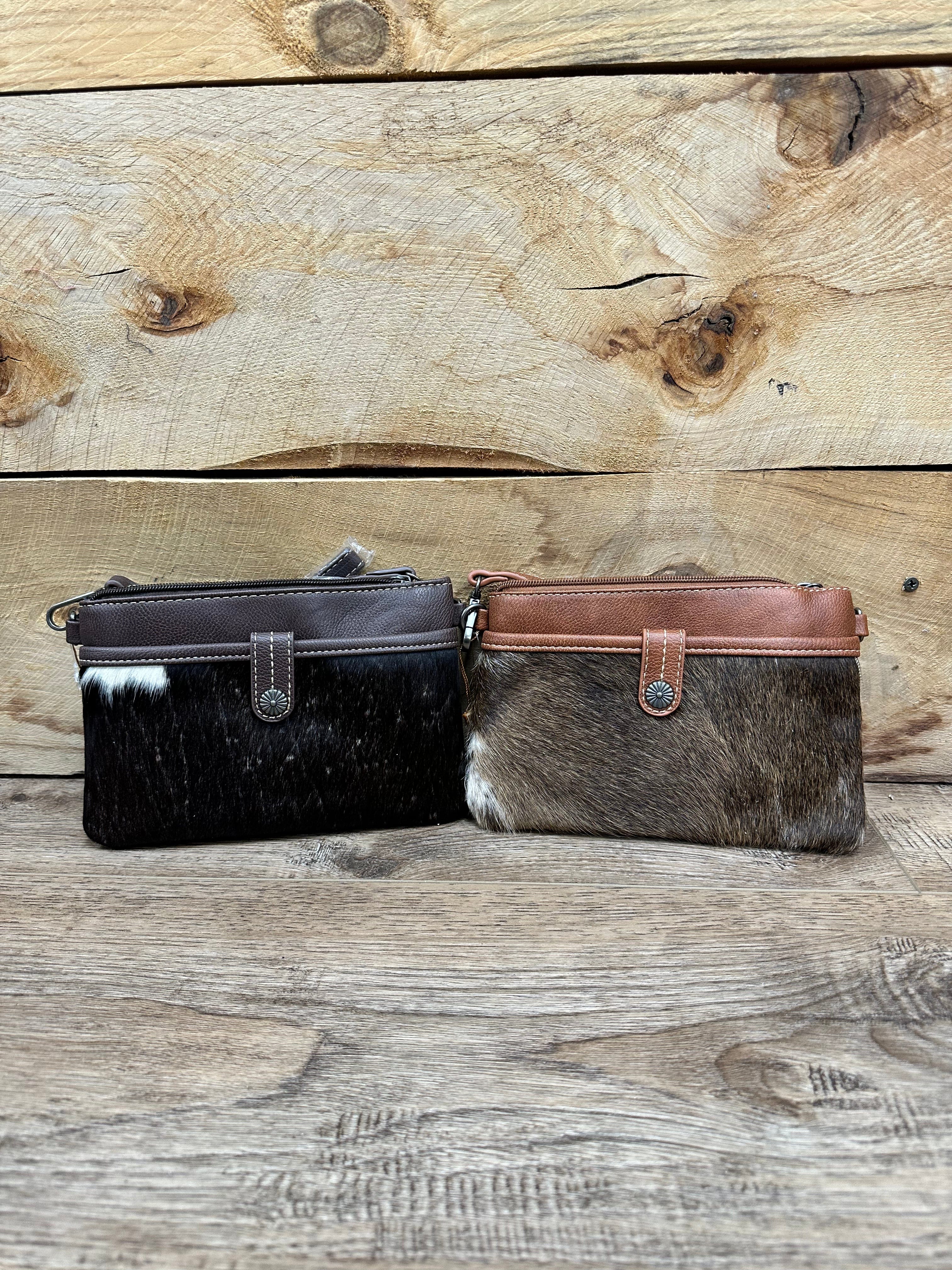 Wrangler Genuine Hair-on Cowhide Crossbody Bag for Women - Stylish Leather Purse for Everyday Use, Travel & Outdoors