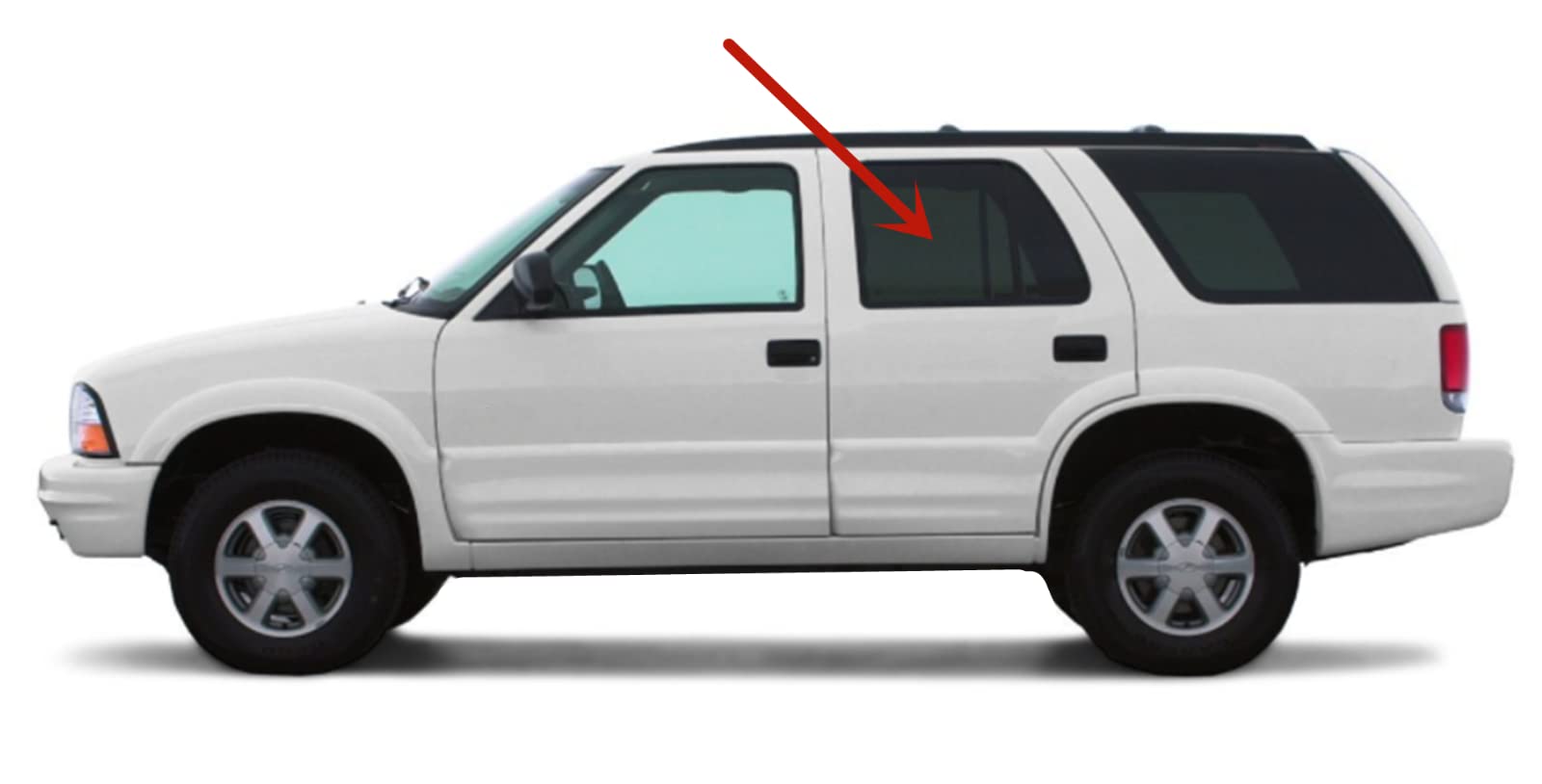 Chevrolet Blazer 1995-2005 Driver Side Rear Door Window Glass Replacement - Perfect Fit for 4-Door Models | Ideal for Auto Repair & DIY Replacement