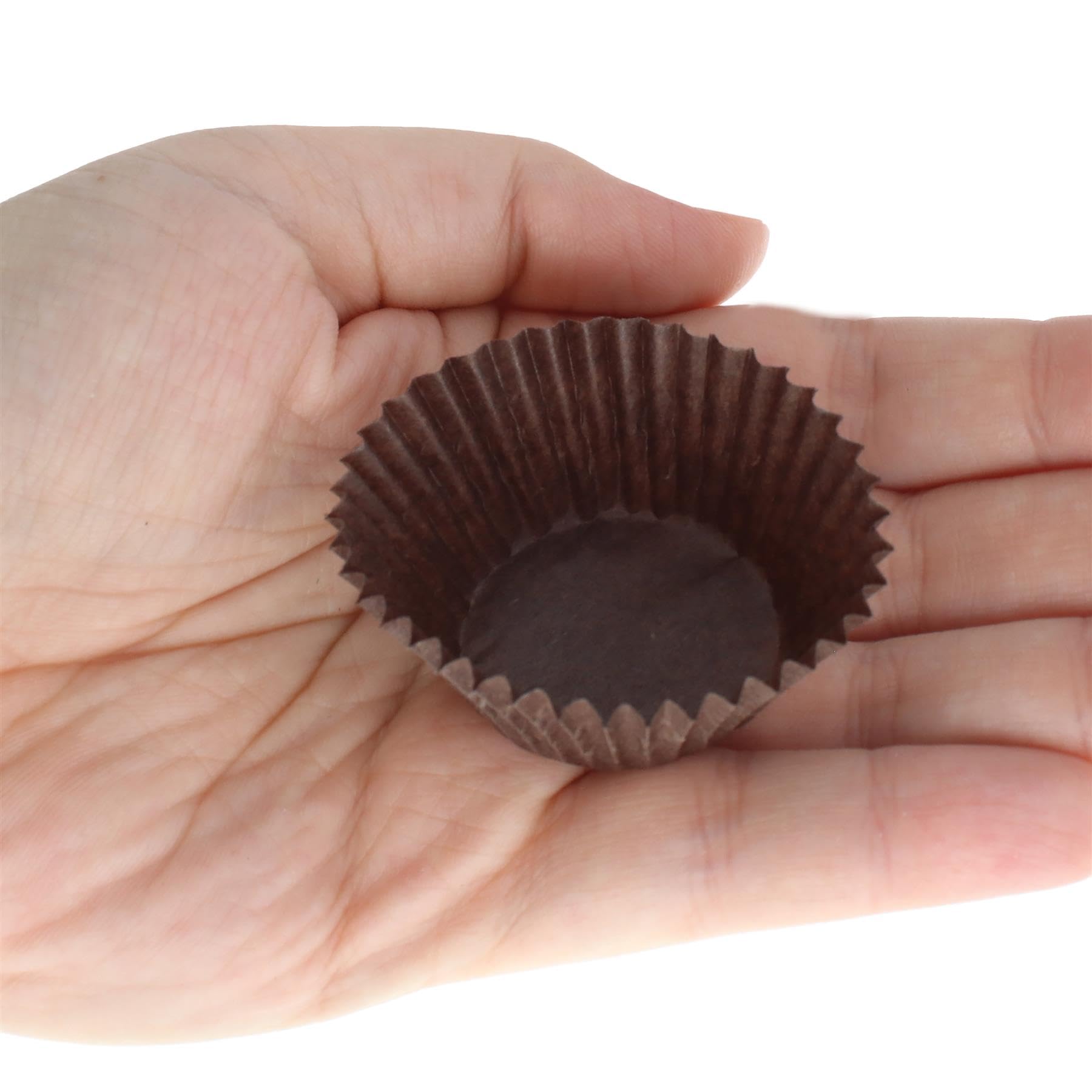Cybrtrayd 1000-Pack No.6 Brown Glassine Candy Cups - Perfect for Chocolate, Candy, Baking & Party Favors
