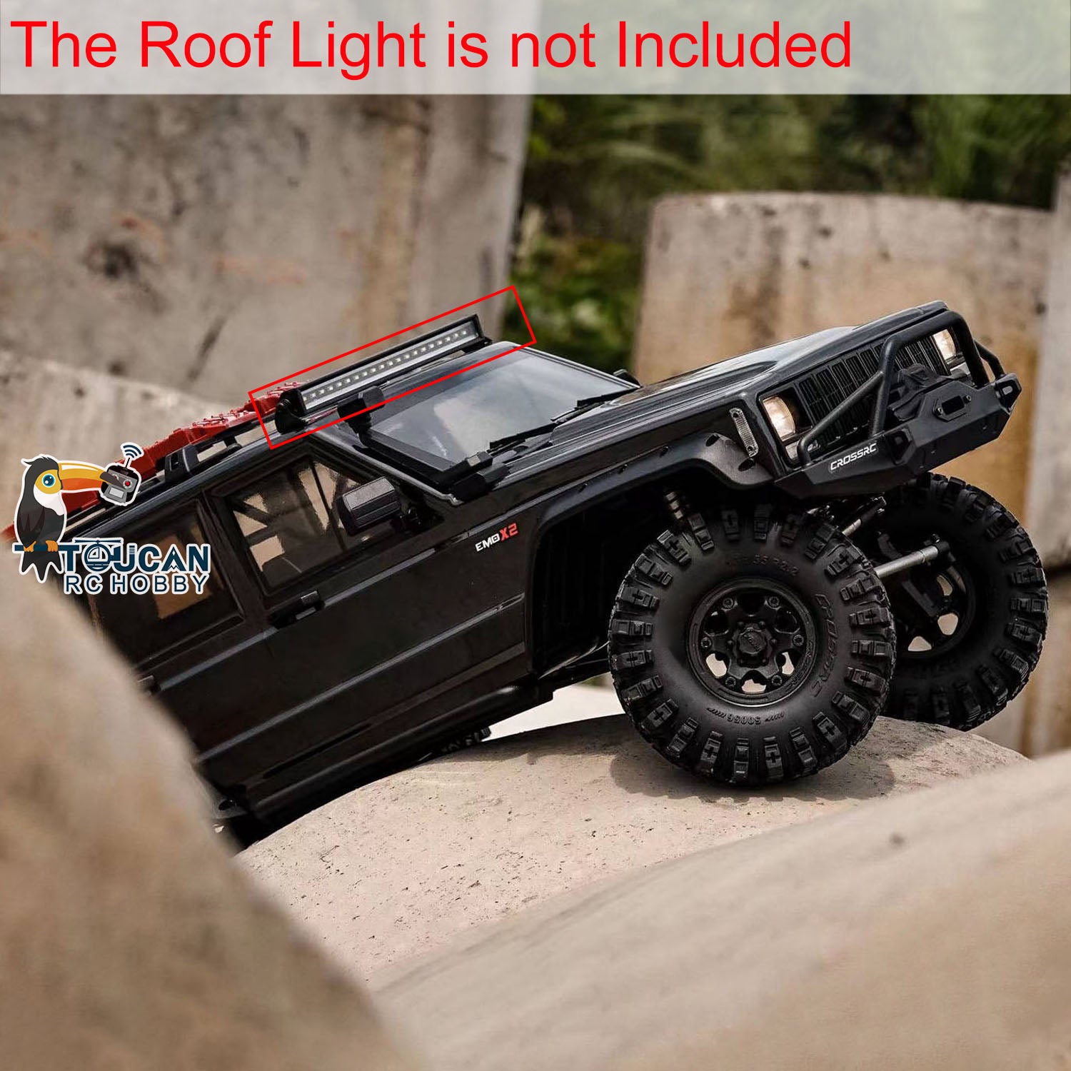 EMO X2 CROSSRC 1/8 Scale RC Rock Crawler - 4WD Off-Road Remote Control Car with 25T Brushed Motor & Hobbywing ESC | Waterproof, LED Lights | Perfect for Trail Crawling, Backyard Adventures & RC Hobbyists