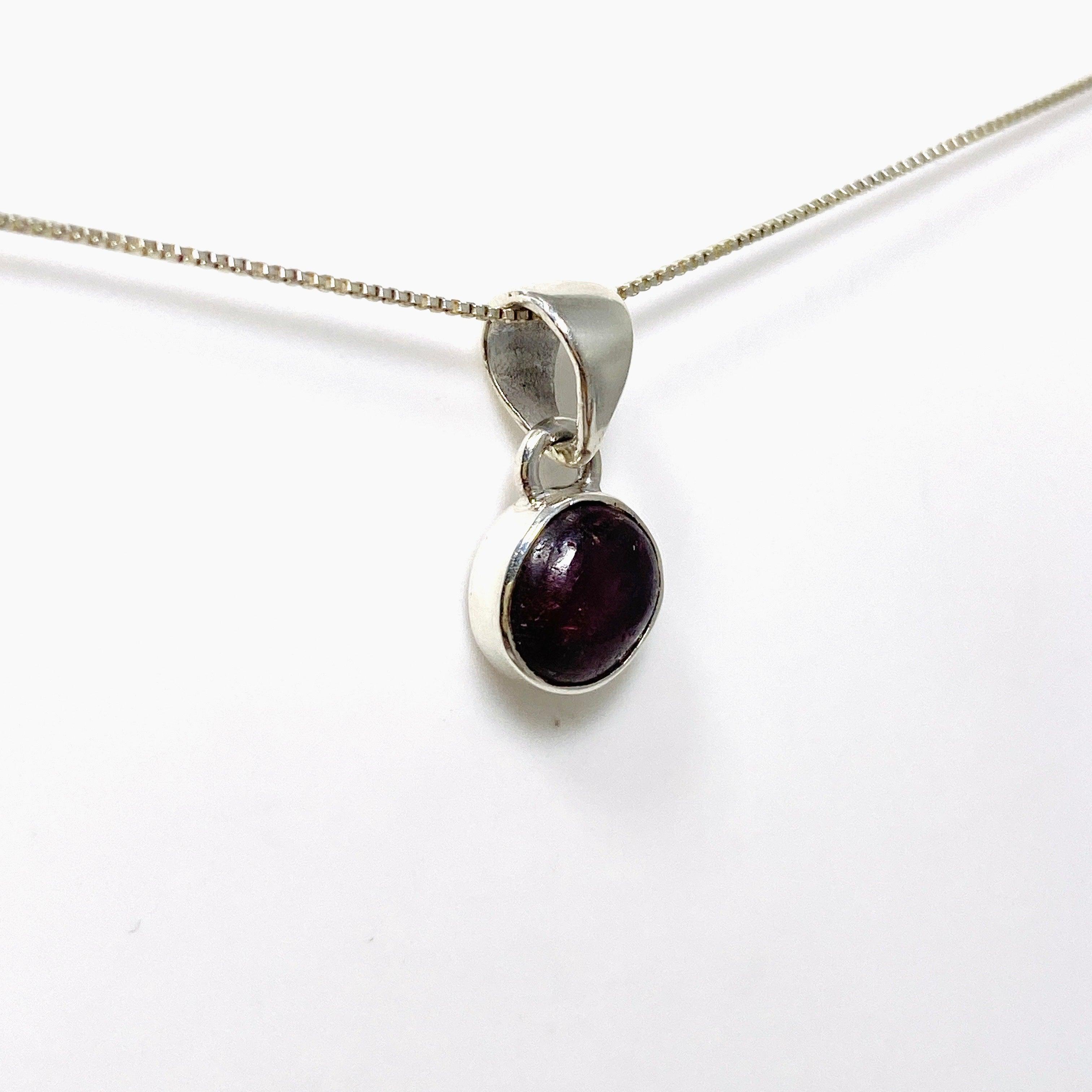 14K Gold Ruby Petite Round Pendant Necklace KPGJ4344 - Perfect for Valentine's Day Gifts & Anniversary Jewelry