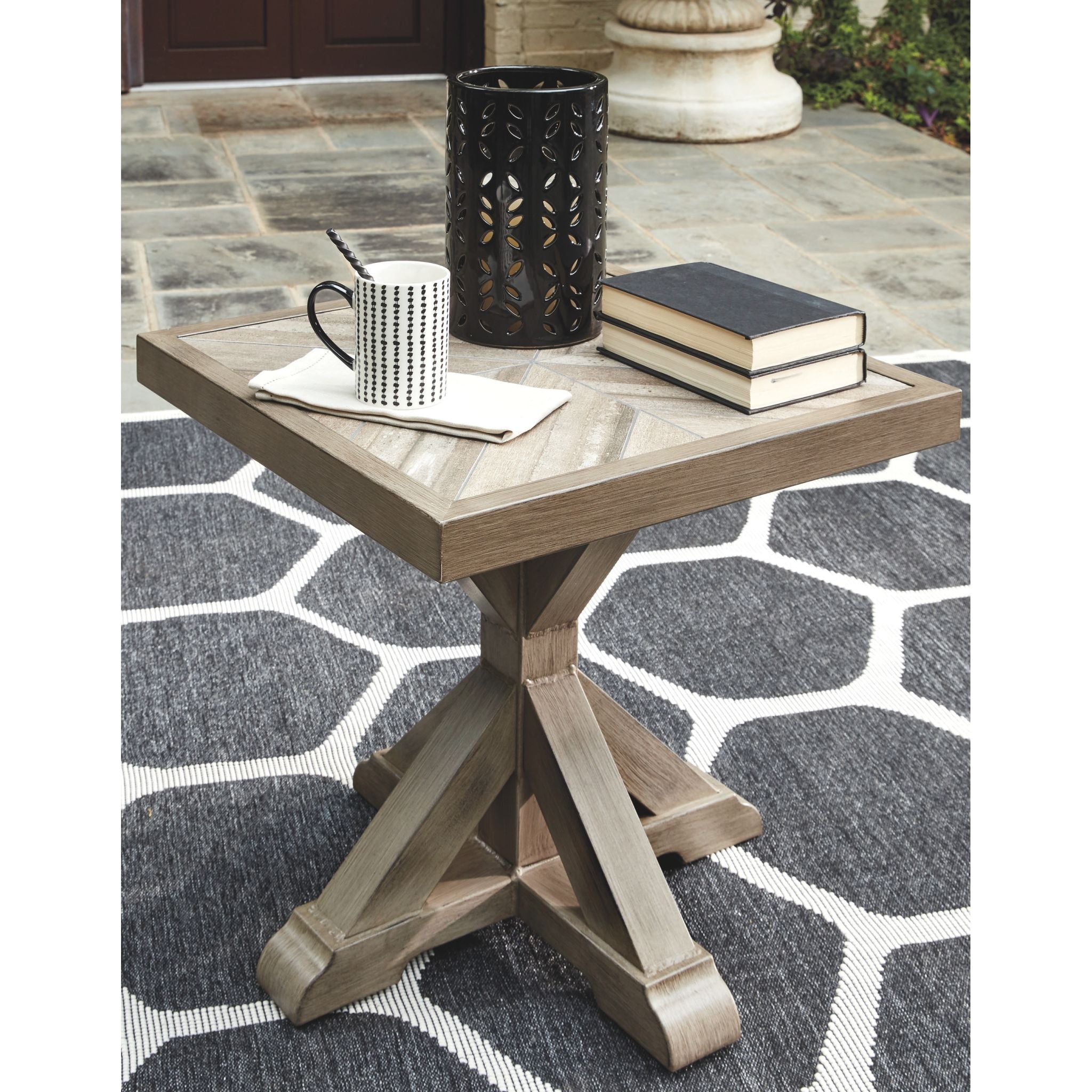Beachcroft Outdoor End Table - Weather-Resistant Patio Side Table for Pool, Garden & Deck - Perfect for Drinks, Books & Decor