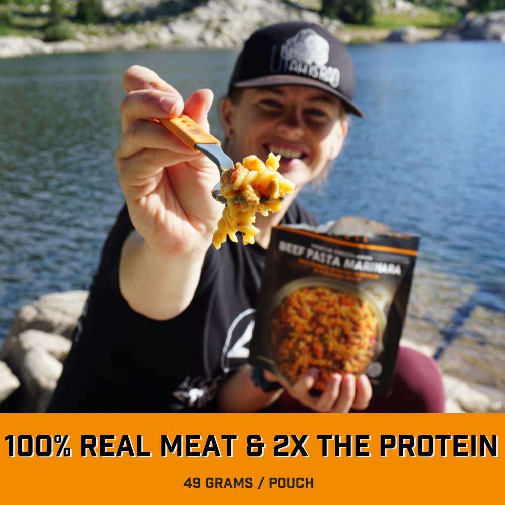 Peak Refuel Beef Pasta Marinara Freeze Dried Meal - High Protein 49g, 1040 Calories, 100% Real Meat - Lightweight Backpacking & Camping Food (2 Servings) - Perfect for Hiking, Emergency Preparedness & Survival Situations