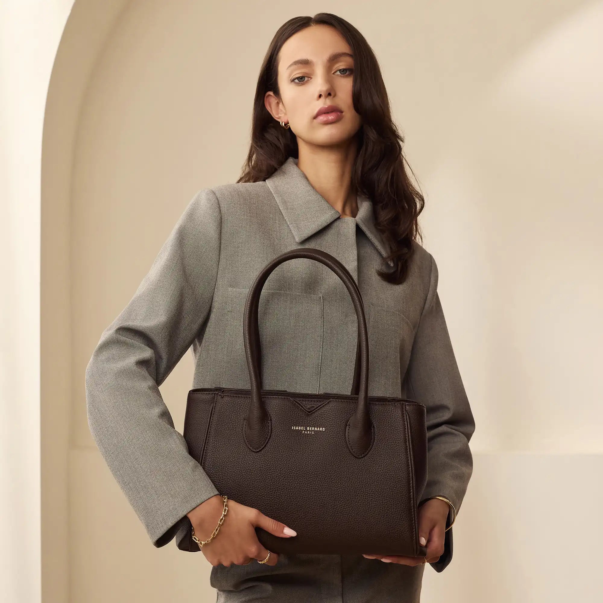 Honoré Cloe Midi Handbag - Genuine Brown Calfskin Leather Crossbody Purse for Women | Perfect for Work, Travel & Everyday Use