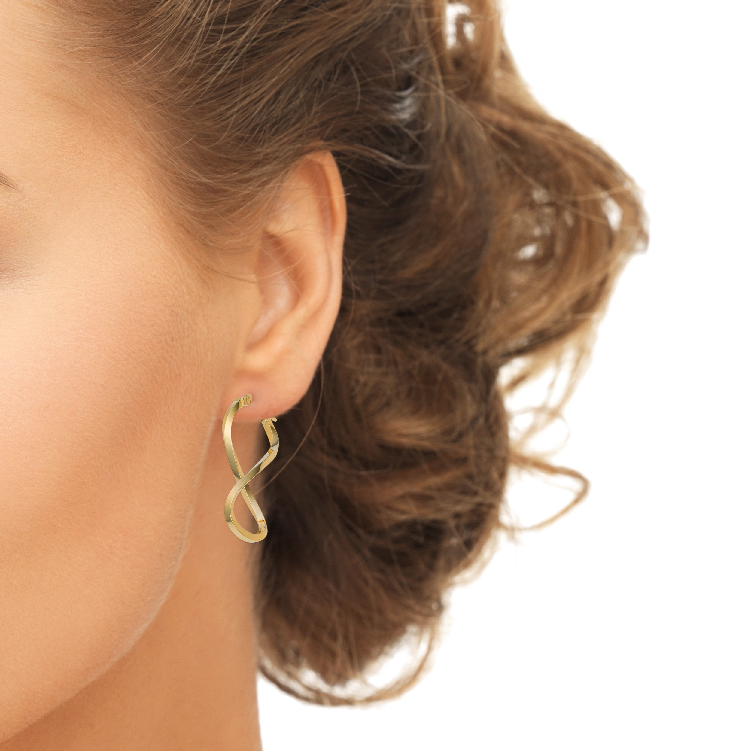 14K Yellow Gold Infinity Hoop Earrings for Women - Dainty & Elegant Jewelry Gift for Anniversary, Birthday, Valentine's Day | Perfect for Everyday Wear & Special Occasions