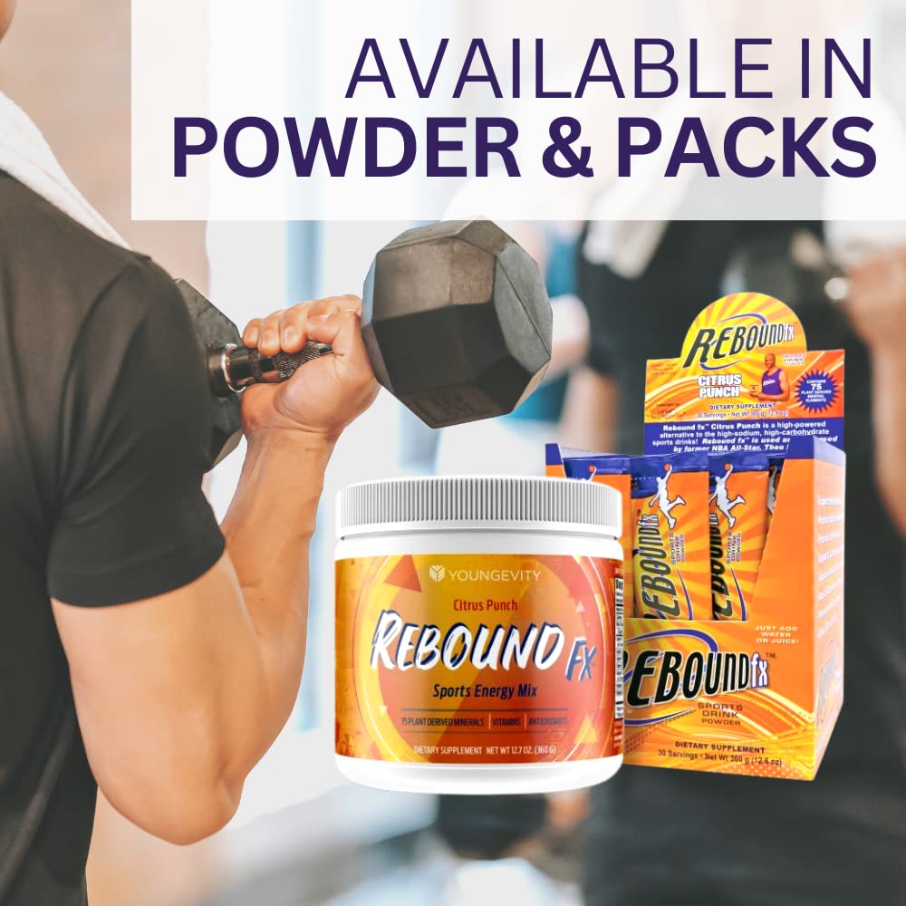 Youngevity Rebound FX Citrus Powder 360g - Vitamin & Mineral Supplement with Antioxidants for Energy Boost - Immune Support Drink Mix for Men & Women - Great for Workouts, Travel & Daily Wellness (2 Pack)