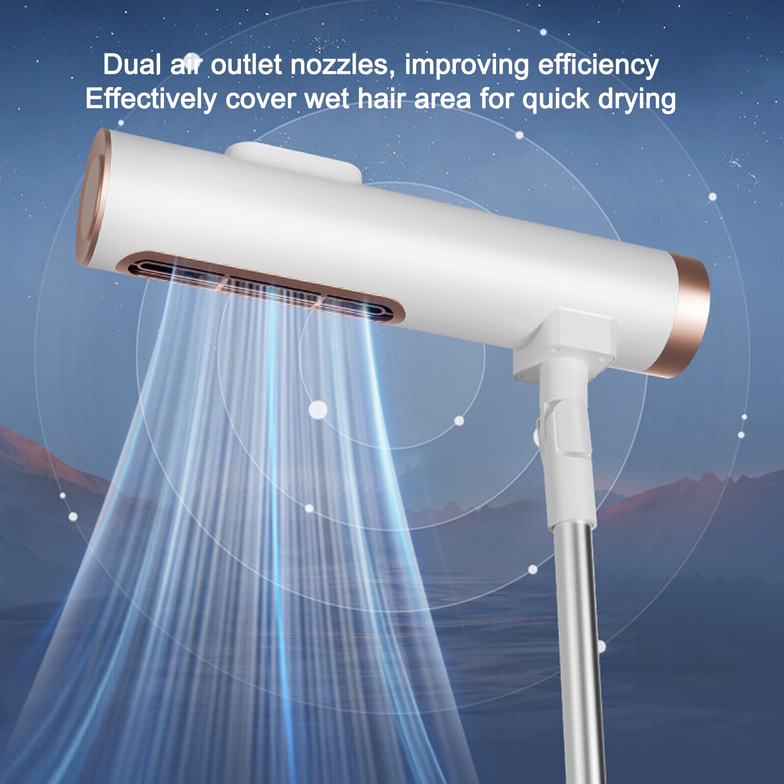Professional Adjustable Height Standing Hair Dryer with Dual Air Outlets - 2 Speed Salon-Grade Blow Dryer for Hands-Free Styling | Perfect for Home Salons, Beauty Parlors & Professional Stylists