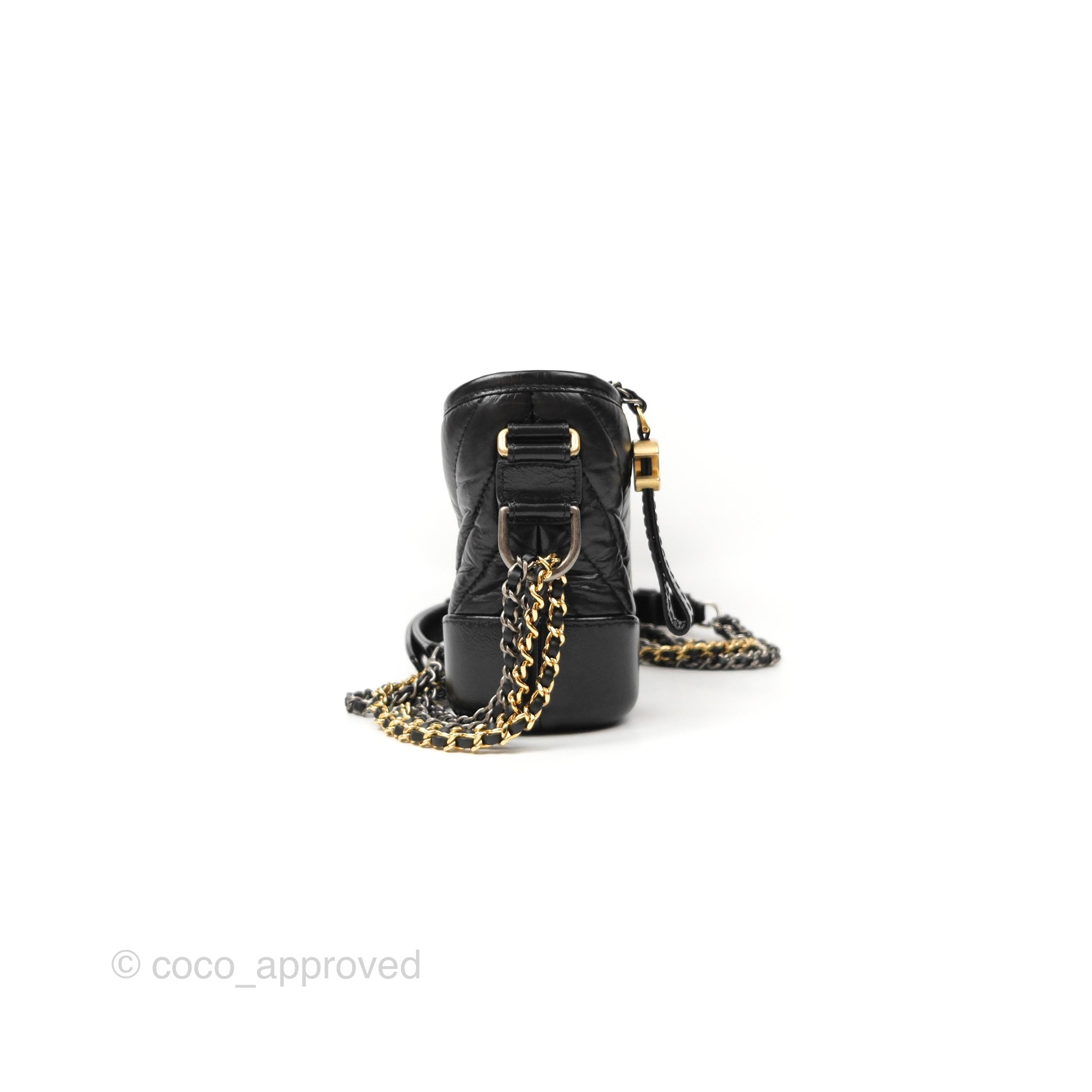 Chanel Chevron Small Gabrielle Hobo Bag in Black Aged Calfskin with Mixed Hardware - Luxury Shoulder Bag for Women, Perfect for Work, Travel and Everyday Use