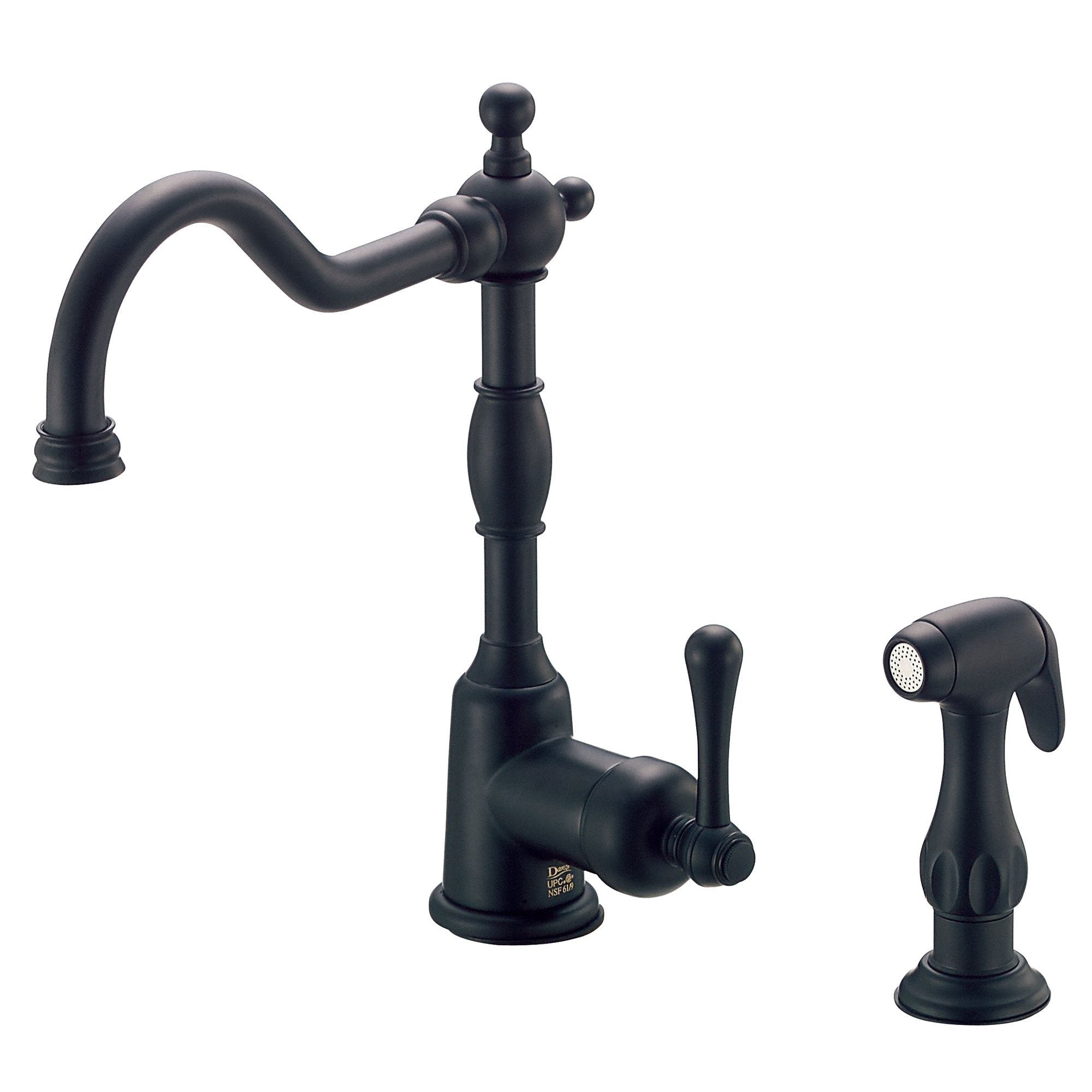Danze Opulence Satin Black Single Handle Pull-Down Kitchen Faucet with Sprayer - Modern High Arc Design for Easy Dishwashing & Food Prep