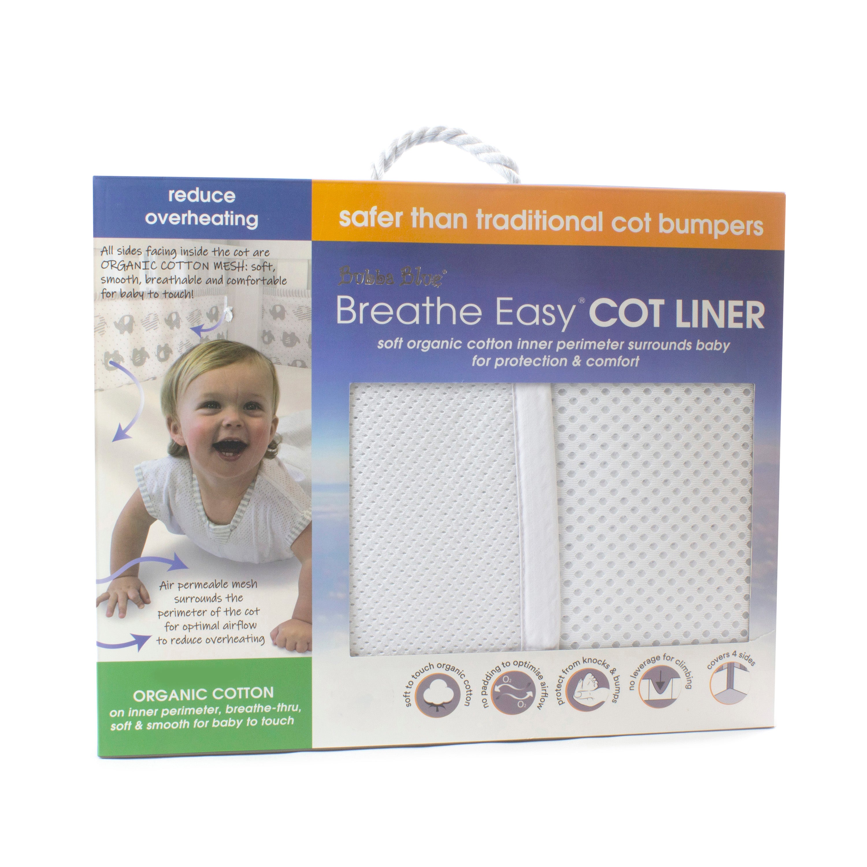 Breathe Easy® White Cot Liner - Soft, Breathable Baby Crib Mattress Cover for Safe & Comfortable Sleep - Perfect for Nursery, Daycare & Travel