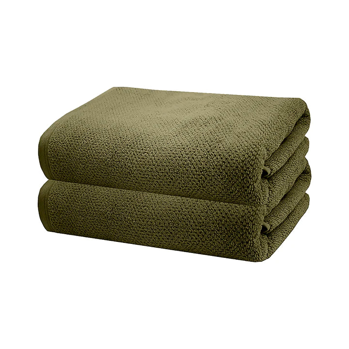 Angove OLIVE Bath Sheet 2 Pack by Bambury - Ultra Soft & Absorbent Turkish Cotton Towels for Spa, Bathroom & Beach Use
