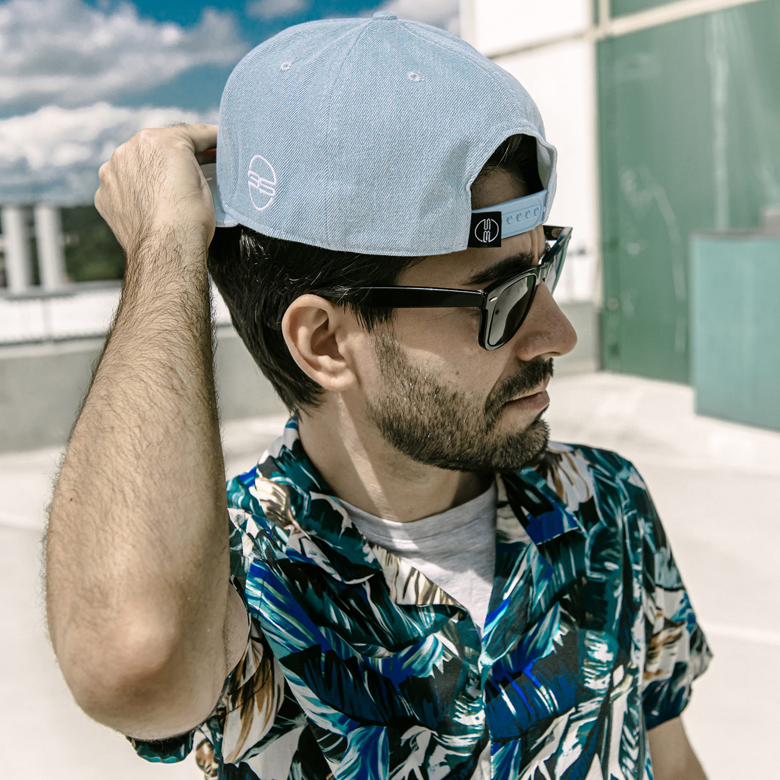 Blackskies Eos Snapback Cap - Premium Unisex Denim Baseball Hat with Jeans Visor | Stylish Casual Wear for Men & Women | Perfect for Outdoor Activities, Sports & Street Fashion
