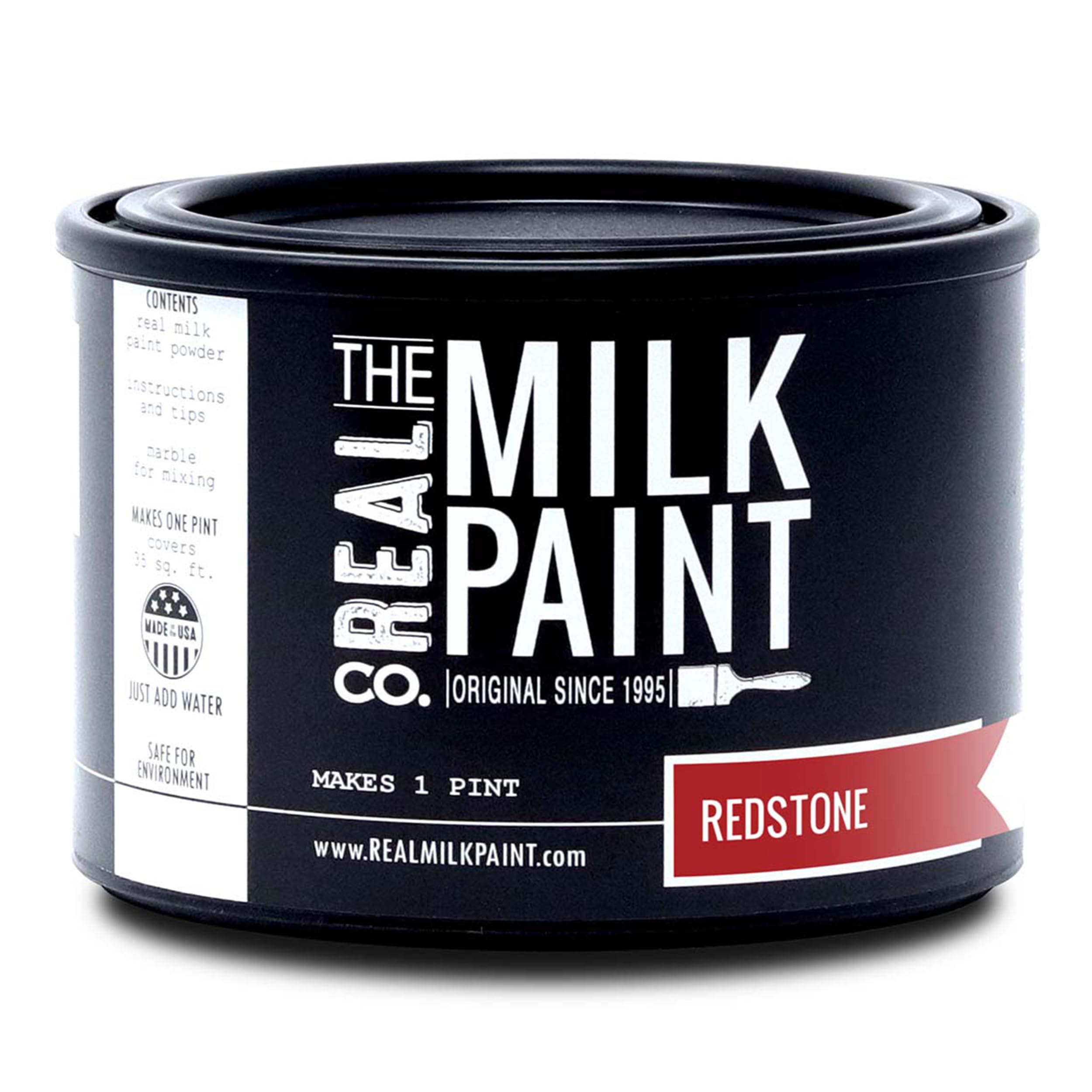 Real Milk Paint - Organic Water-Based Matte Wood Paint for Furniture, Cabinets, Walls, Brick & Stone - No VOC, Non-Toxic, Eco-Friendly - Redstone Color (1 Pint) - Perfect for DIY Home Decor, Furniture Restoration & Craft Projects
