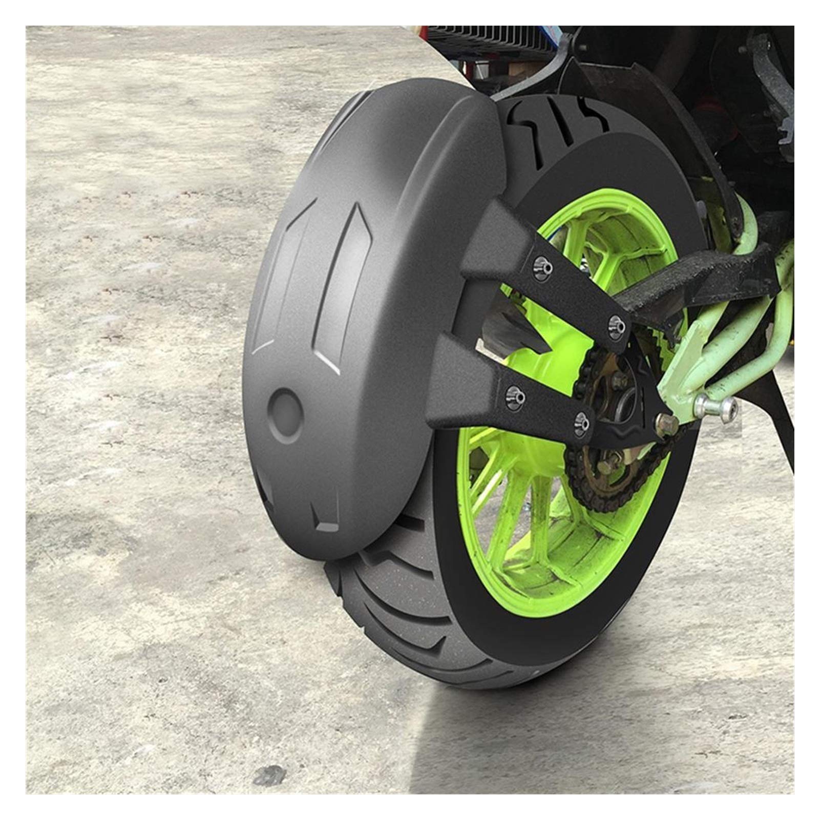 Universal Motorcycle Fender Kit - Black Rear Wheel Splash Guard for Off-Road Riding