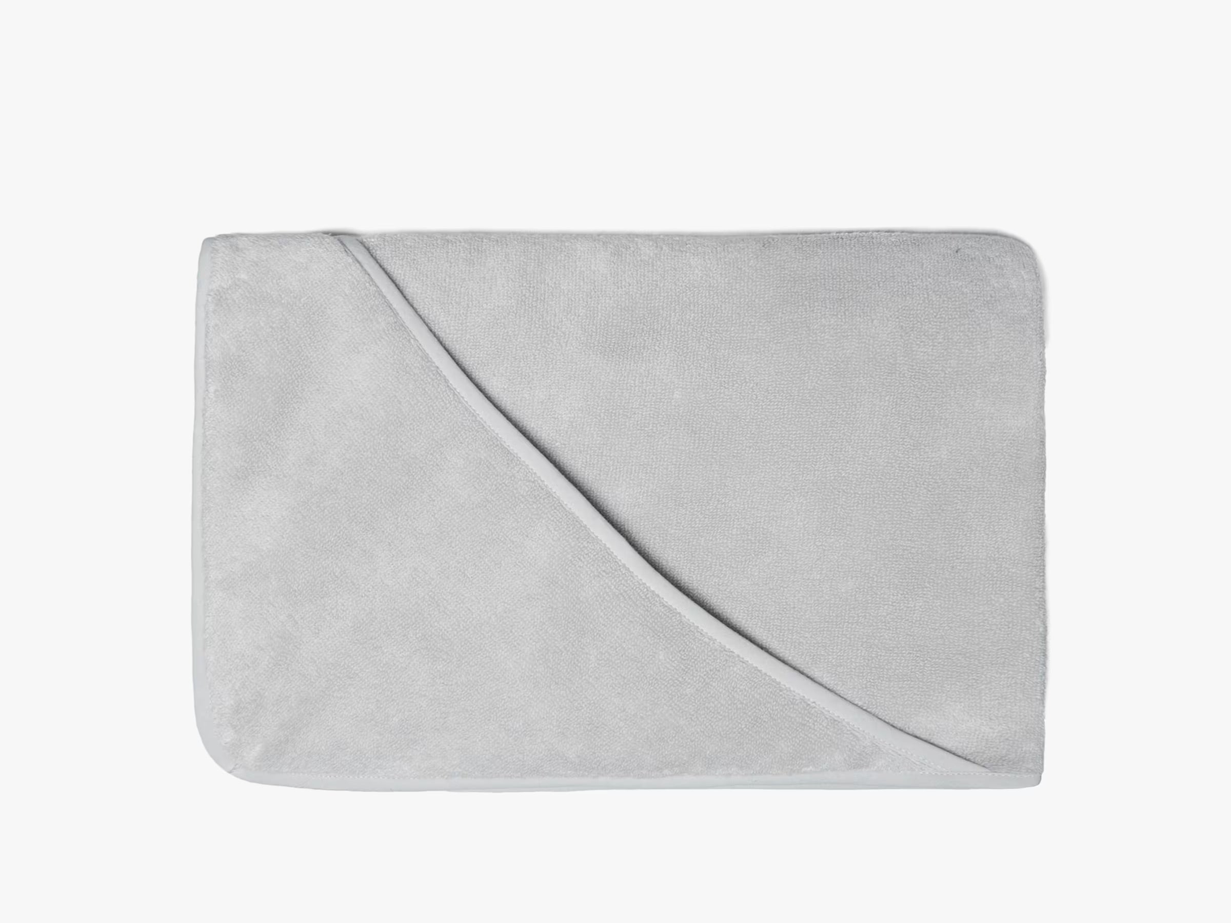 Organic Hooded Toddler Towel - Soft Baby Bath Towel with Hood for Boys & Girls - Light Grey - Perfect for Bath Time, Swimming & After-Spa Wrap