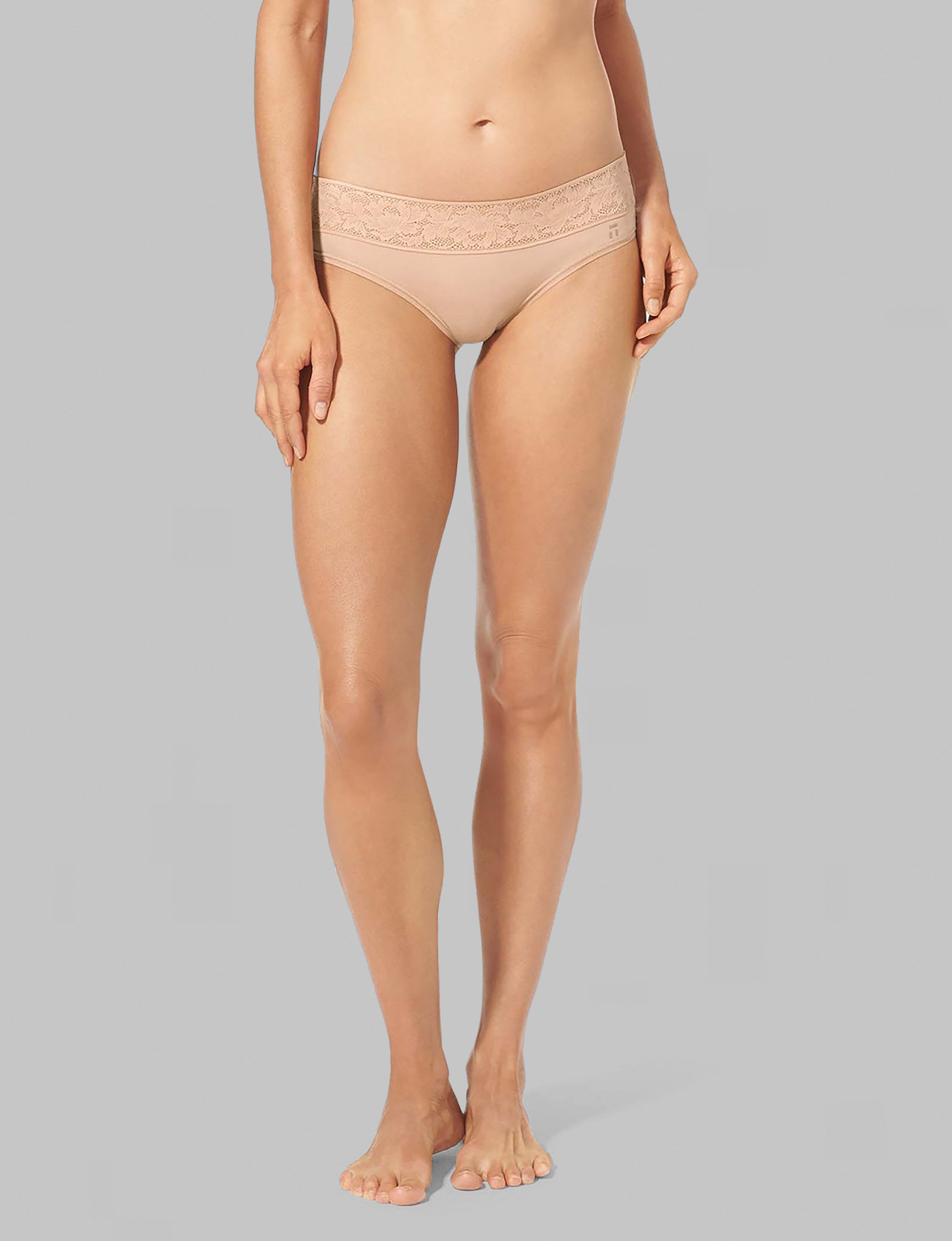 Women's Second Skin Cheeky Underwear - Lace Waist High Comfort Seamless Panties for Everyday Wear & Special Occasions