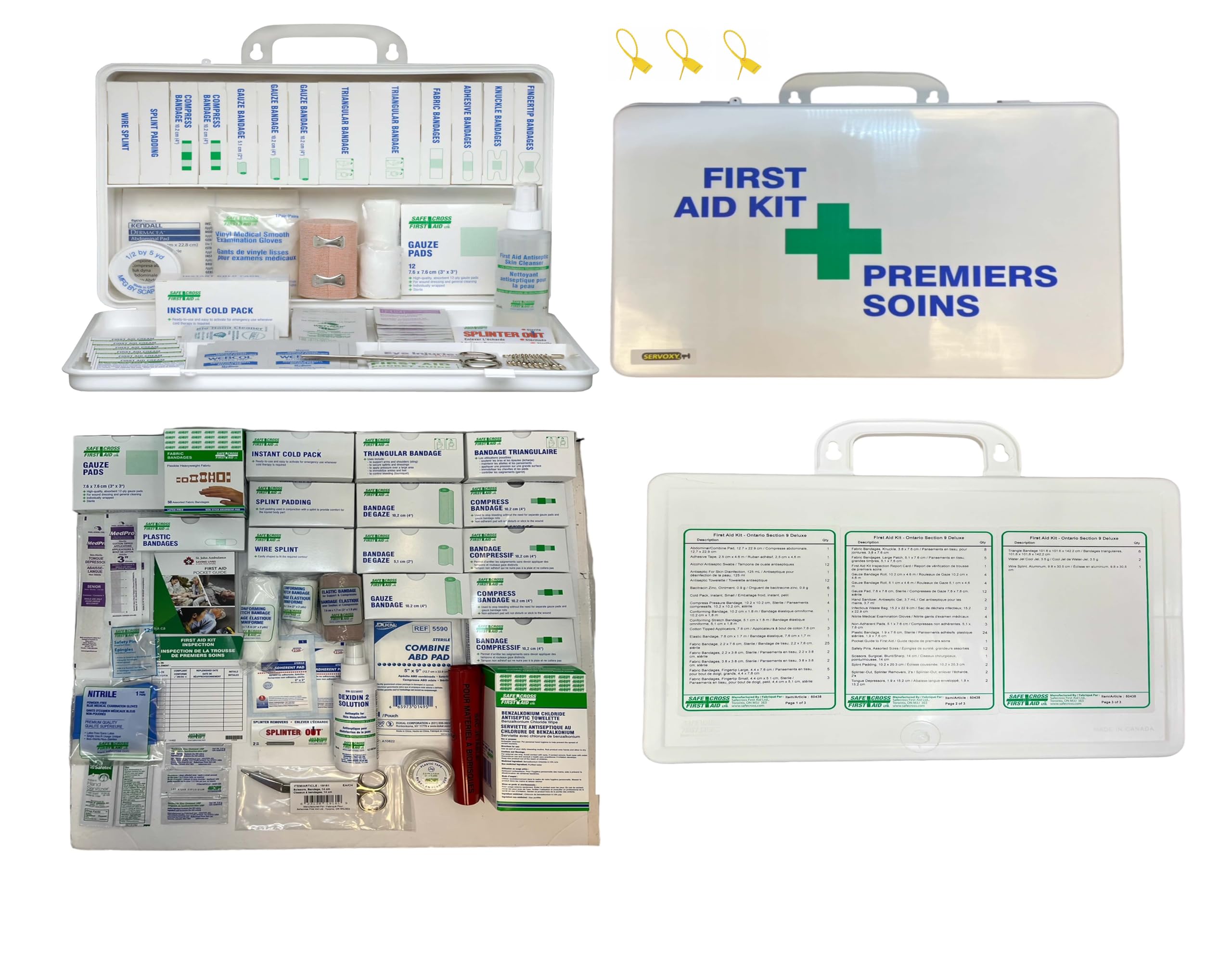 Ontario Deluxe 36-Unit Plastic First Aid Kit - Compact & Portable for Home, Office, Car, and Outdoor Emergencies
