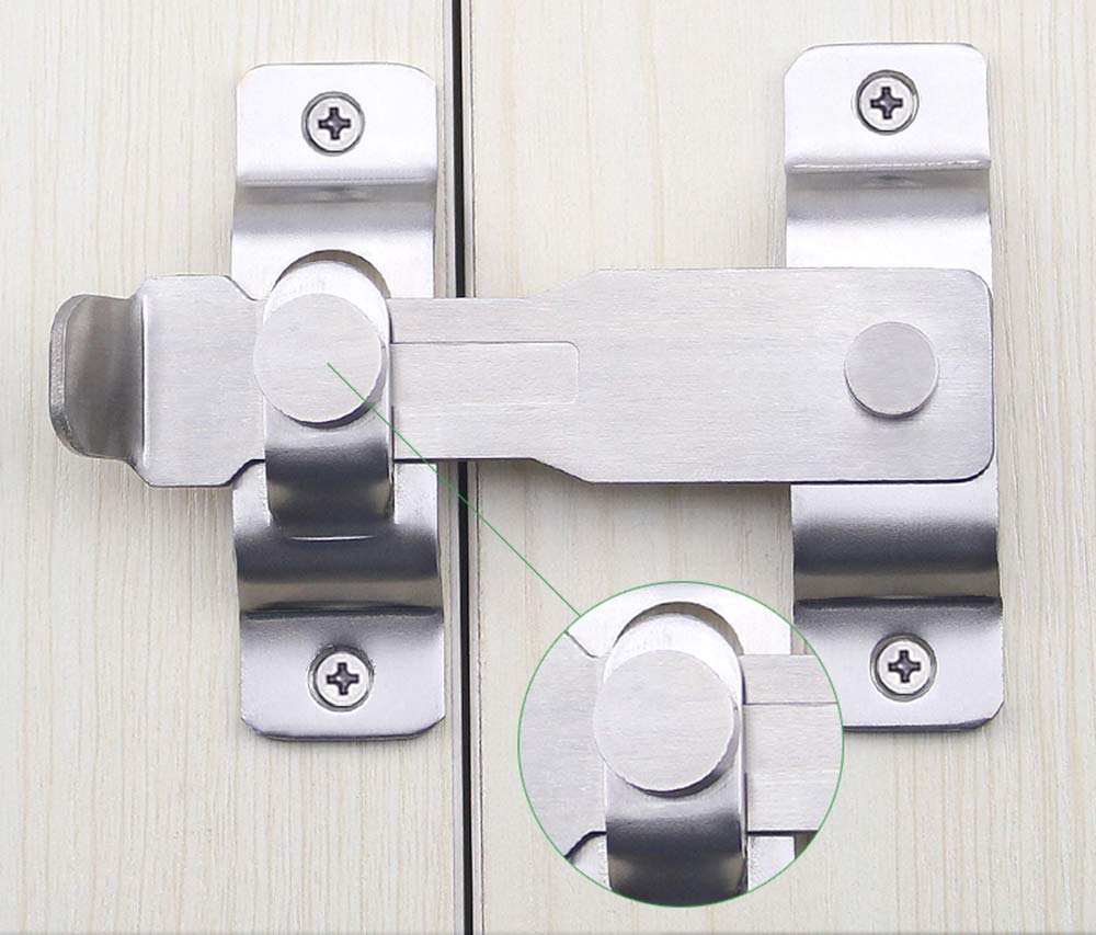 Stainless Steel Barn Door Latch Sliding Lock - Heavy Duty Hasp Lock for Barn Doors, Windows, Cabinets, Garage & Shed Gates | Secure Flip Latch with Safety Barrel Bolt | Perfect for Home Security, Farm Use & Outdoor Storage Protection
