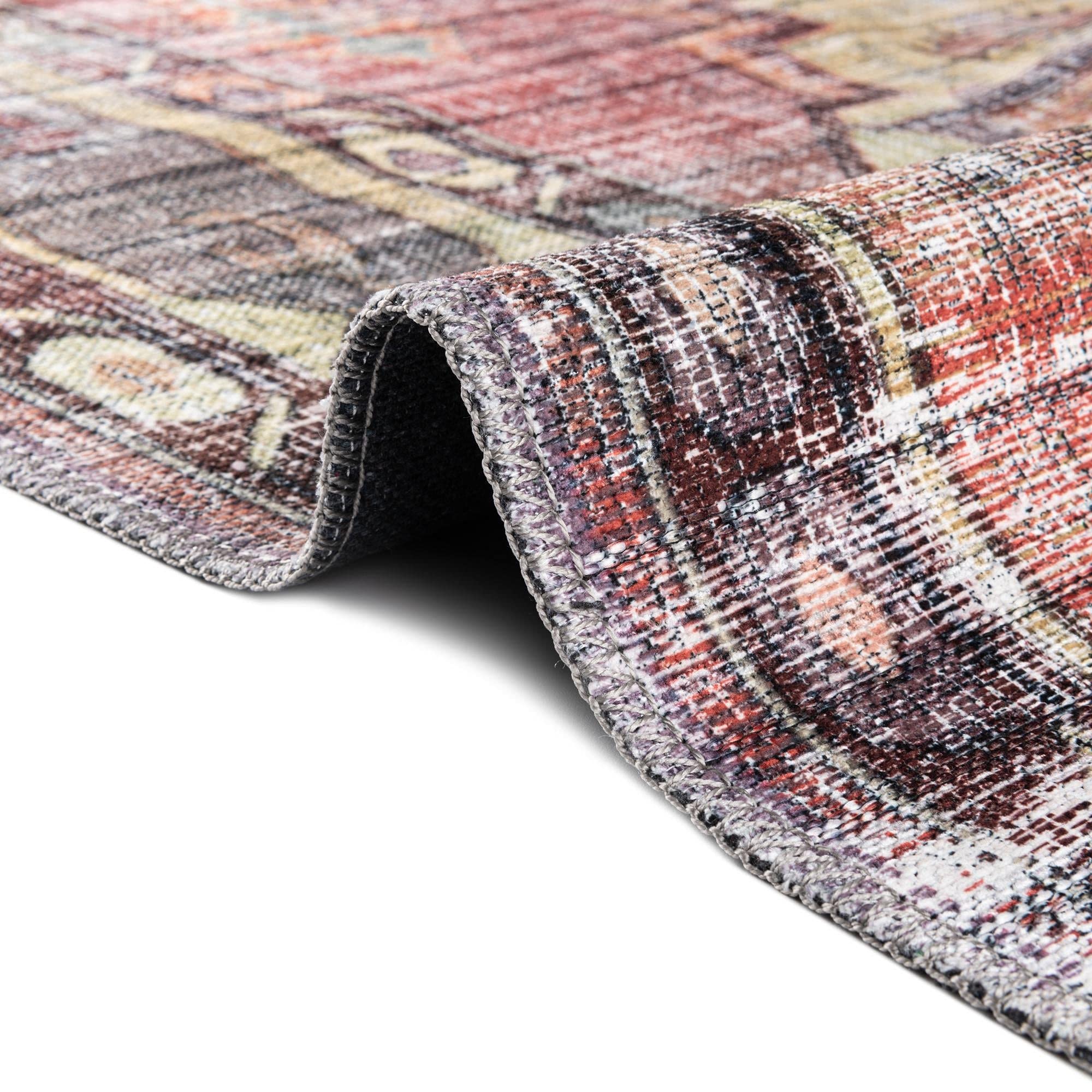 Washable Pink Low-Pile Rug 10' x 13' - Maahru Collection by Rugs.com | Soft & Durable for Living Rooms, Dining Rooms, Open Floor Plans | Perfect for Home Decor, Family Gatherings & High-Traffic Areas