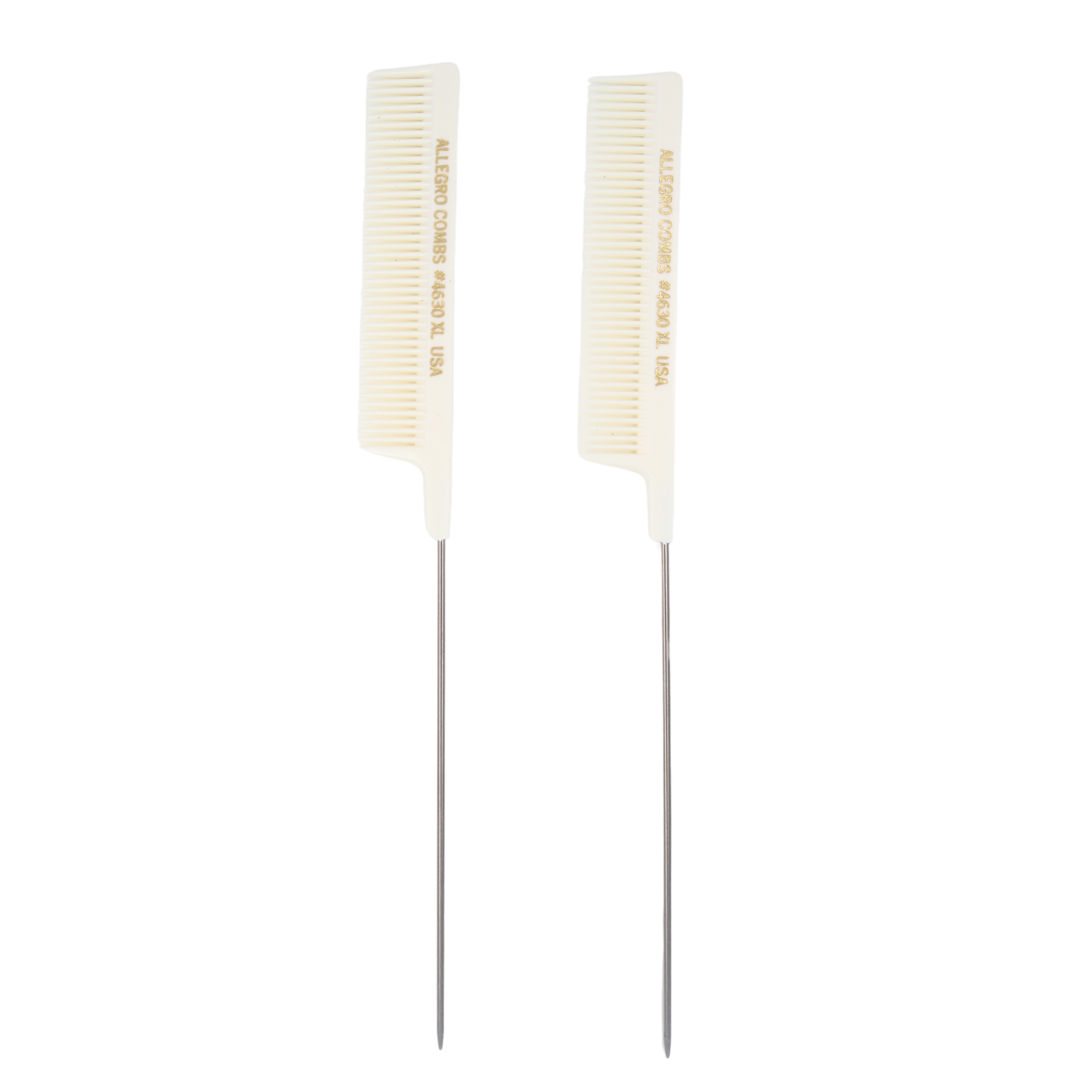 Allegro Combs XL #4630 - Set of 2 Wide Tooth Pintail Combs for Thick Hair & Styling - Perfect for Salon Professionals & Home Use