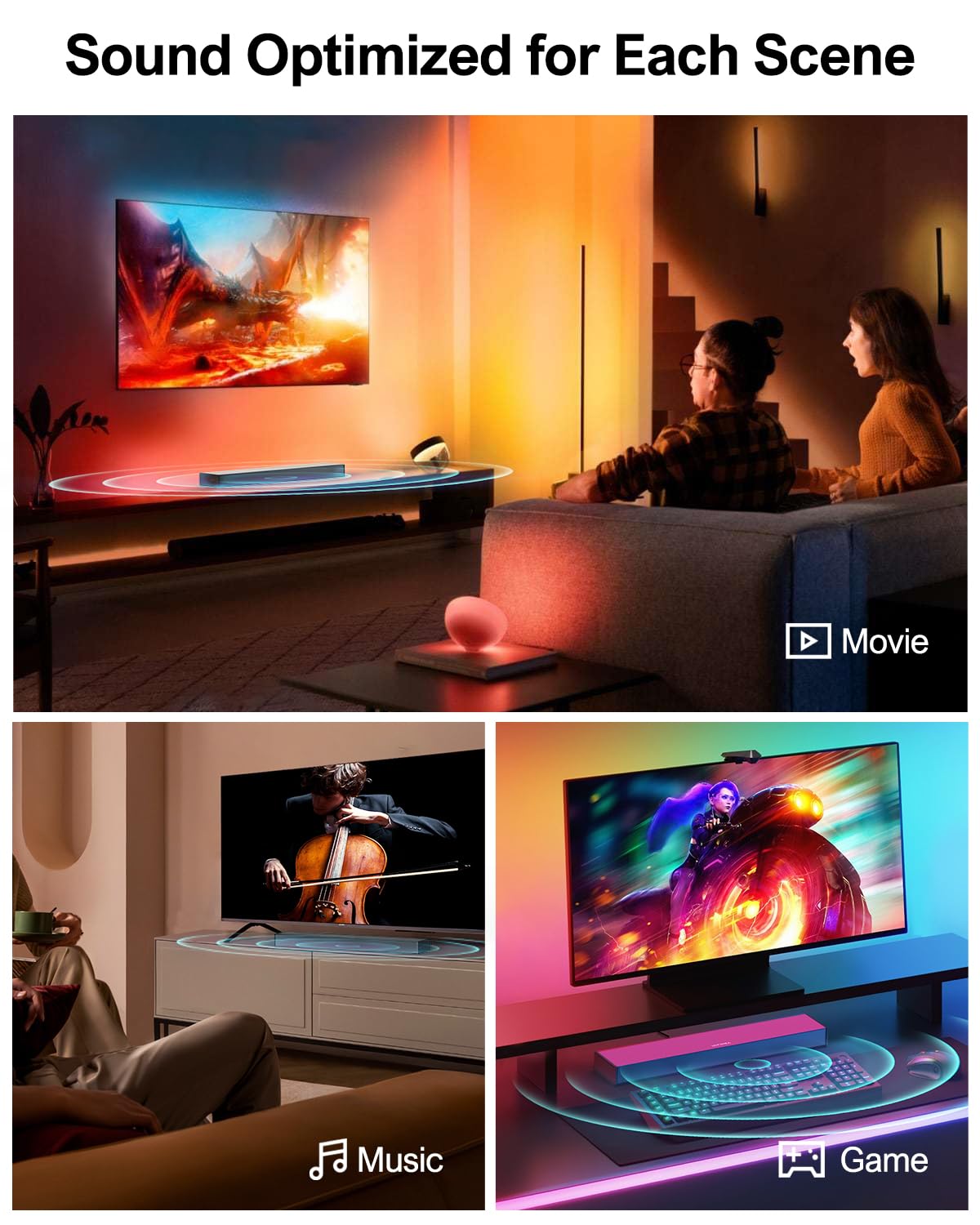 ULTIMEA Nova S40 2.1 Channel Soundbar with Wireless Subwoofer - Bluetooth 5.3 TV Sound Bar for Smart TVs, PC Gaming & Home Theater - Deep Bass Audio System with HDMI ARC/Optical/AUX Connectivity (2024 Model) - Perfect for Movie Nights, Gaming Sessions & Music Streaming