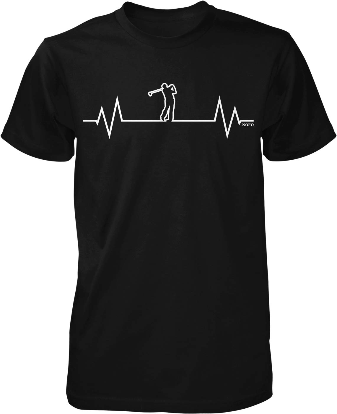 I Love Golf Men's T-Shirt - Golf Heartbeat Design for Casual Wear