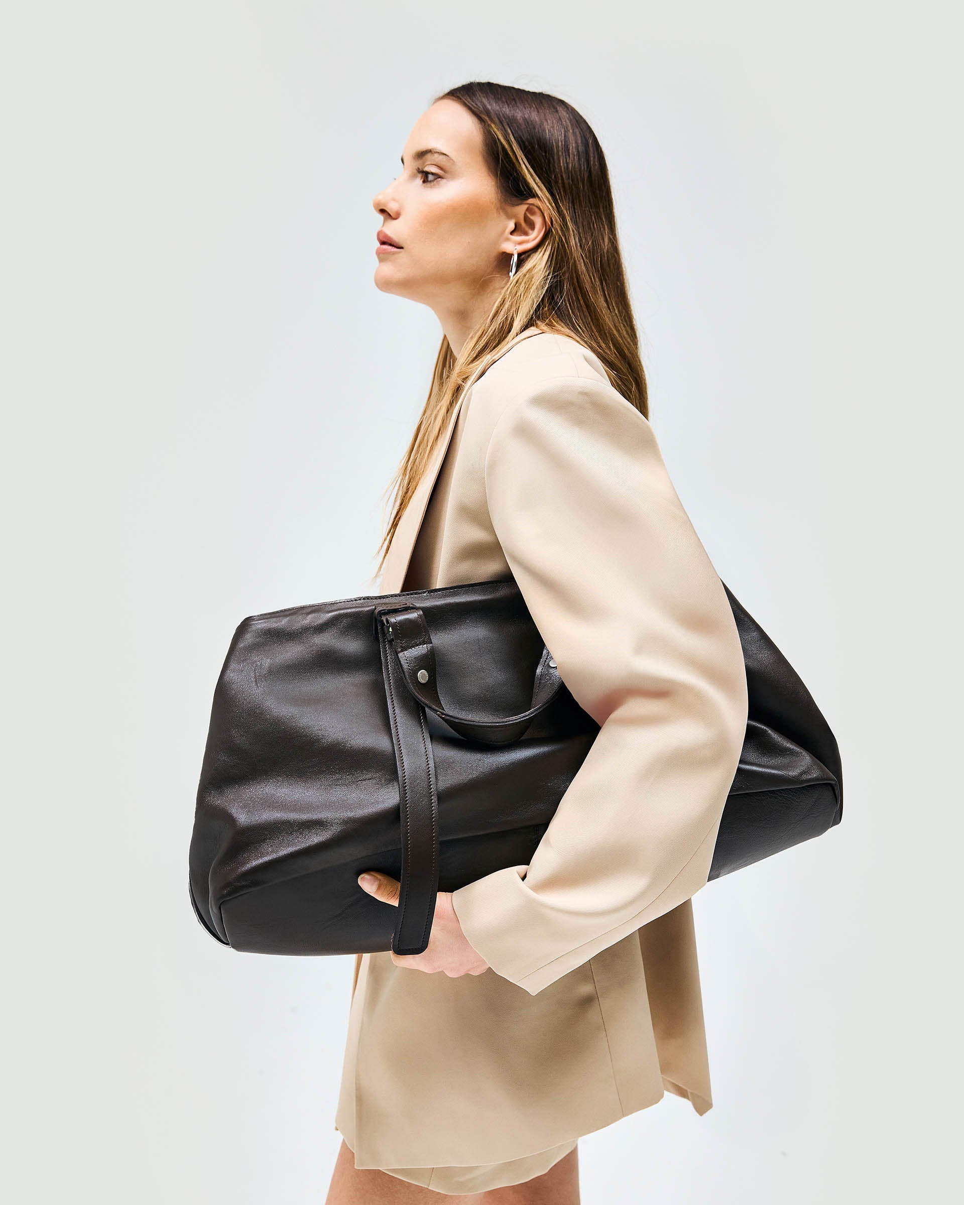 Snap XL Tote Bag - Premium Chocolate Brown Large Shopping Tote for Women - Perfect for Groceries, Beach Trips & Work Commute
