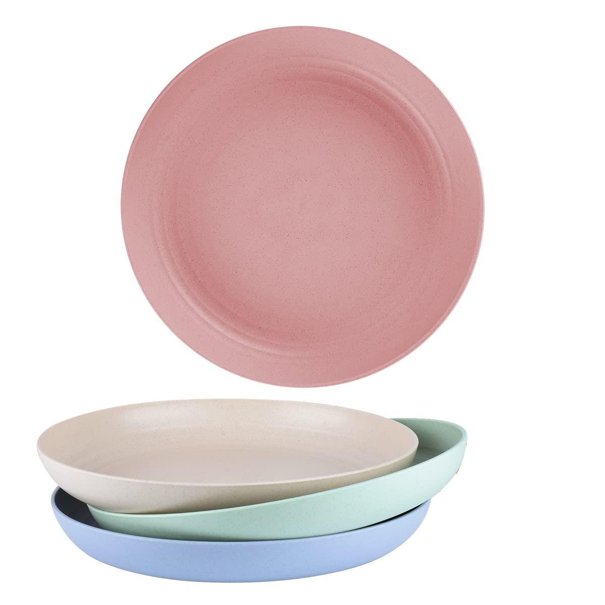 Homchen Unbreakable Plastic Dinner Plates - 4 Pack 8.8 Inch Shatterproof Plates Set for Family, Party, Picnic & Home Use | Durable & Lightweight for Indoor/Outdoor Dining, Camping & Everyday Meals