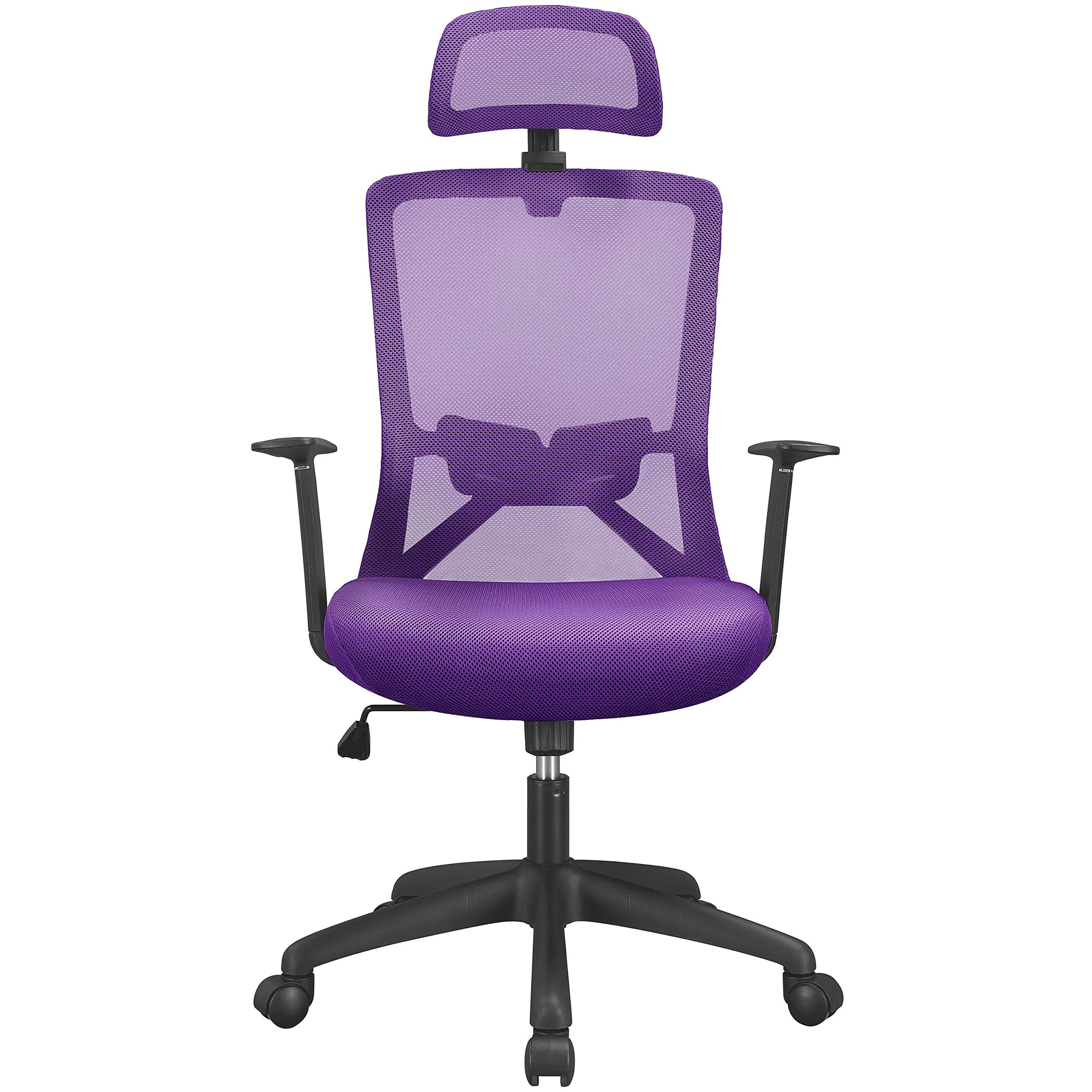 Topeakmart Ergonomic Mesh Office Chair with Adjustable Headrest & Lumbar Support - High Back Swivel Computer Task Chair for Home Office (Purple) - Perfect for Long Work Hours & Gaming Sessions