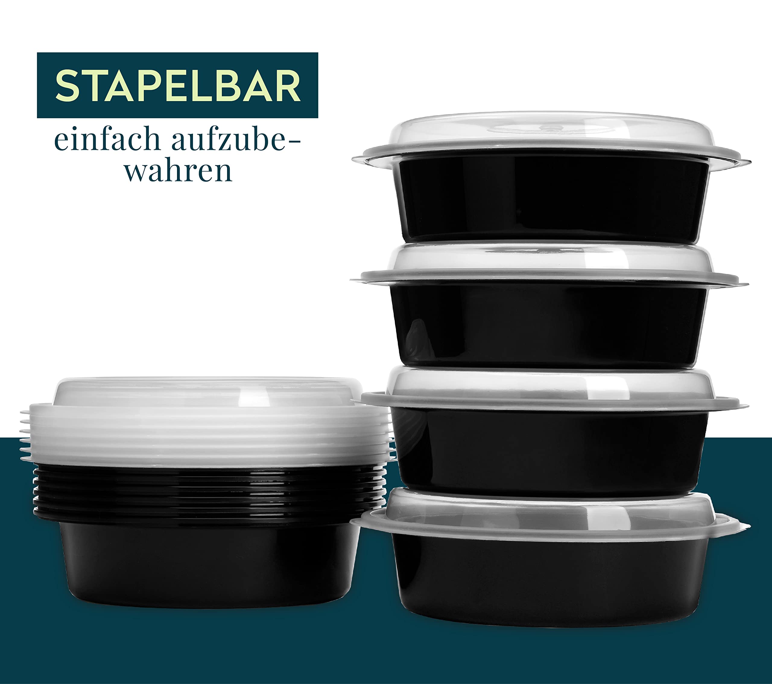 FITPREP® 10-Pack Reusable Meal Prep Containers - 28 oz BPA-Free Plastic Food Storage with Airtight Lids - Microwave, Freezer & Dishwasher Safe - Stackable for Easy Organization - Perfect for Meal Prepping, Leftovers & On-the-Go Lunches
