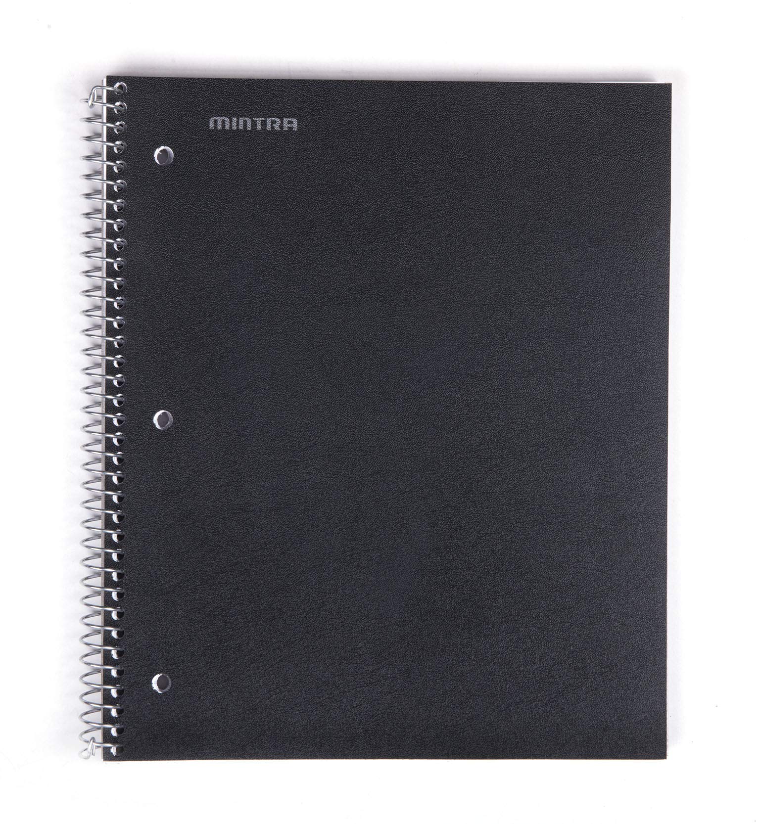 Mintra 3-Pack Durable Spiral Notebooks - 1 Subject, 100 Sheets, College Ruled, Moisture Resistant Cover with Poly Pocket (Black/Blue/Red) - Perfect for School, Office & Business Note-Taking, Journaling & Project Planning