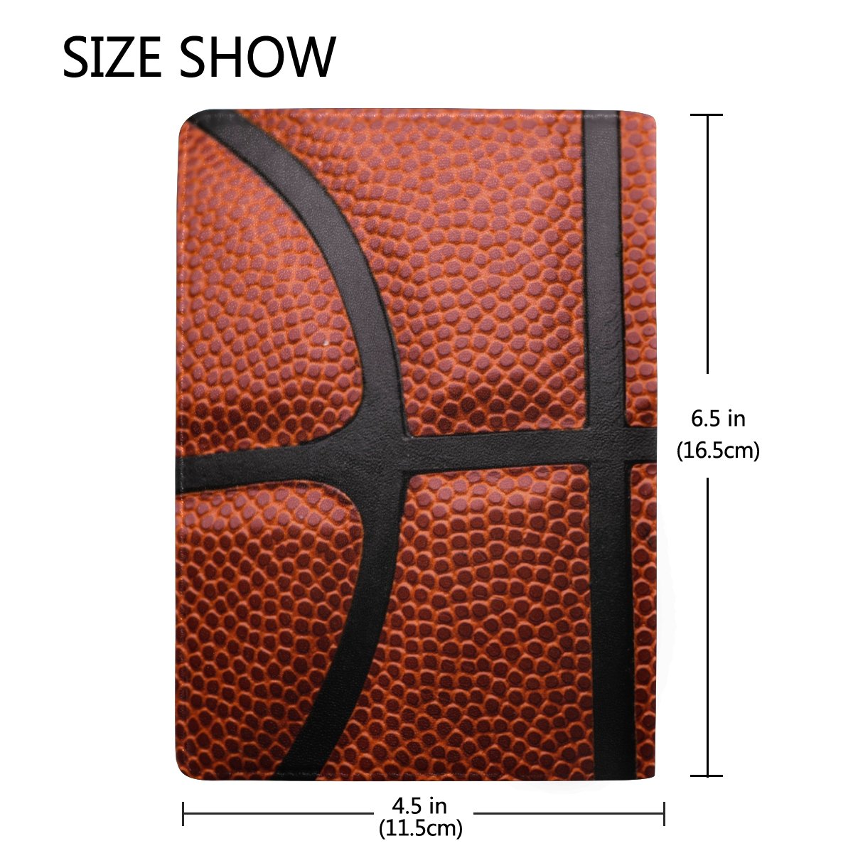 ALAZA Orange Basketball Design Leather Passport Holder - Durable Travel Wallet for Men & Women - Perfect for Airports, Business Trips, and Vacation Security