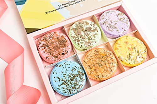 Aromatherapy Shower Steamers Variety Pack - 6 Essential Oil Shower Bombs for Relaxation & Stress Relief | Home Spa Gift for Women | Perfect for Bath Time, Self-Care & Mood Enhancement