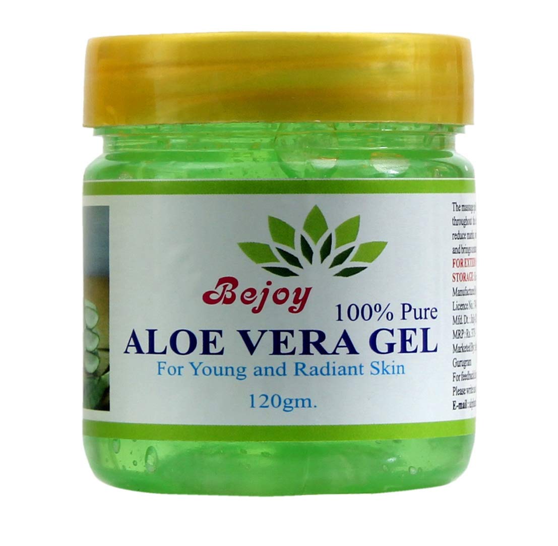 Bejoy Aloe Vera Gel 120g - 100% Pure Natural Soothing Moisturizer for Face, Skin & Hair Care - Perfect for Sunburn Relief, Acne Treatment & Hydration - Ideal for Daily Skincare Routine & After Sun Care