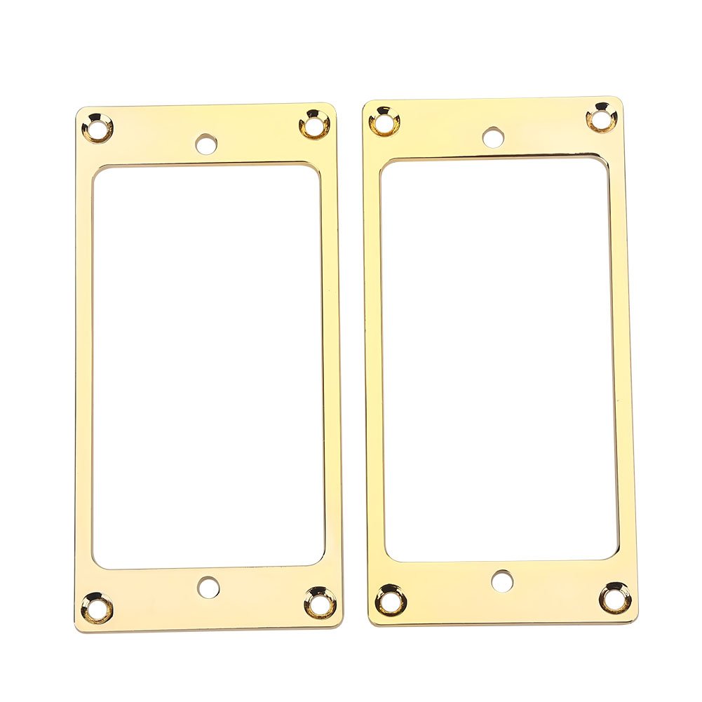 2Pcs Gold Humbucker Pickup Mounting Rings - Metal Flat Electric Guitar Pickup Frame Covers - Replacement Parts for Electric Guitars - Perfect for DIY Guitar Upgrades & Professional Installations