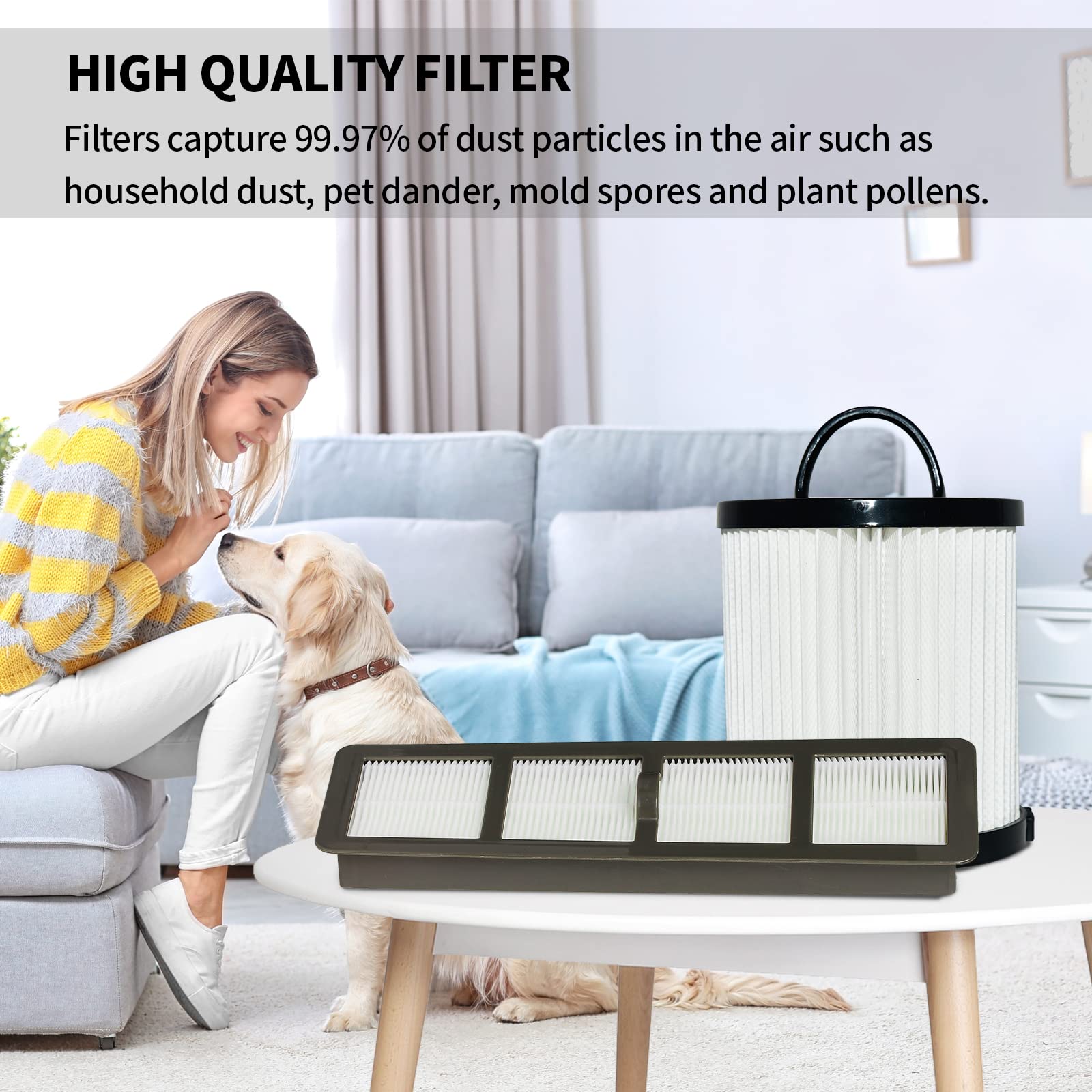 SaferCCTV EF6 HEPA Exhaust Filter & DCF-21 Vacuum Dust Cup Replacement for Eureka Airspeed AS1000 Series Upright Vacuum Cleaners - Compatible with Parts #67821, 68931, 68931A, EF91 (1 Set) - Perfect for Home Cleaning & Allergen Reduction