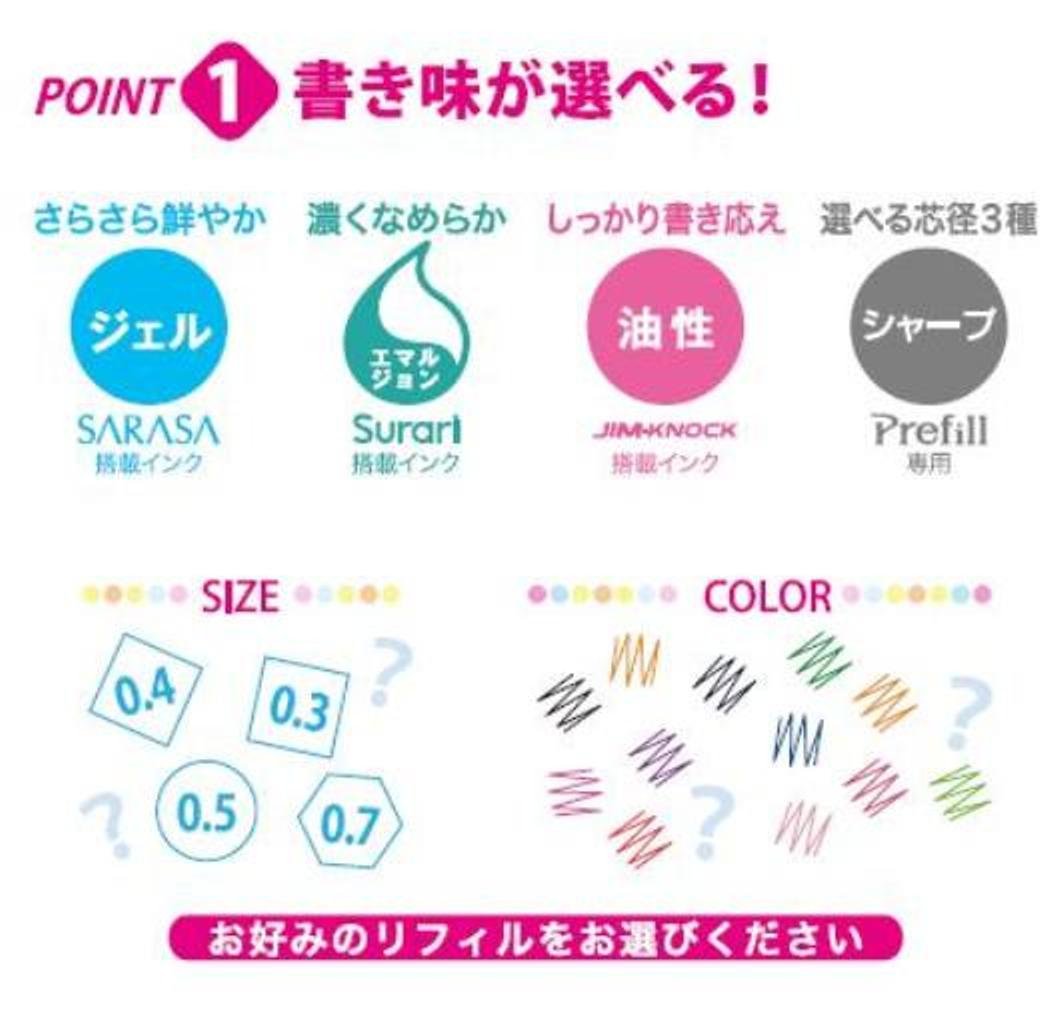 Zebra BRNJK5LP Sarasa Ballpoint Pen Refill - 0.5mm Fine Point, Light Pink Ink, Pack of 10 - Perfect for Journaling, Note Taking & Office Use