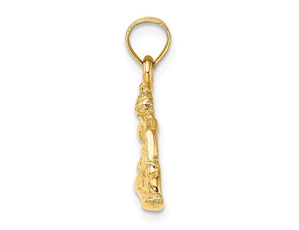 14K Gold Snowboarder Pendant Necklace for Winter Sports