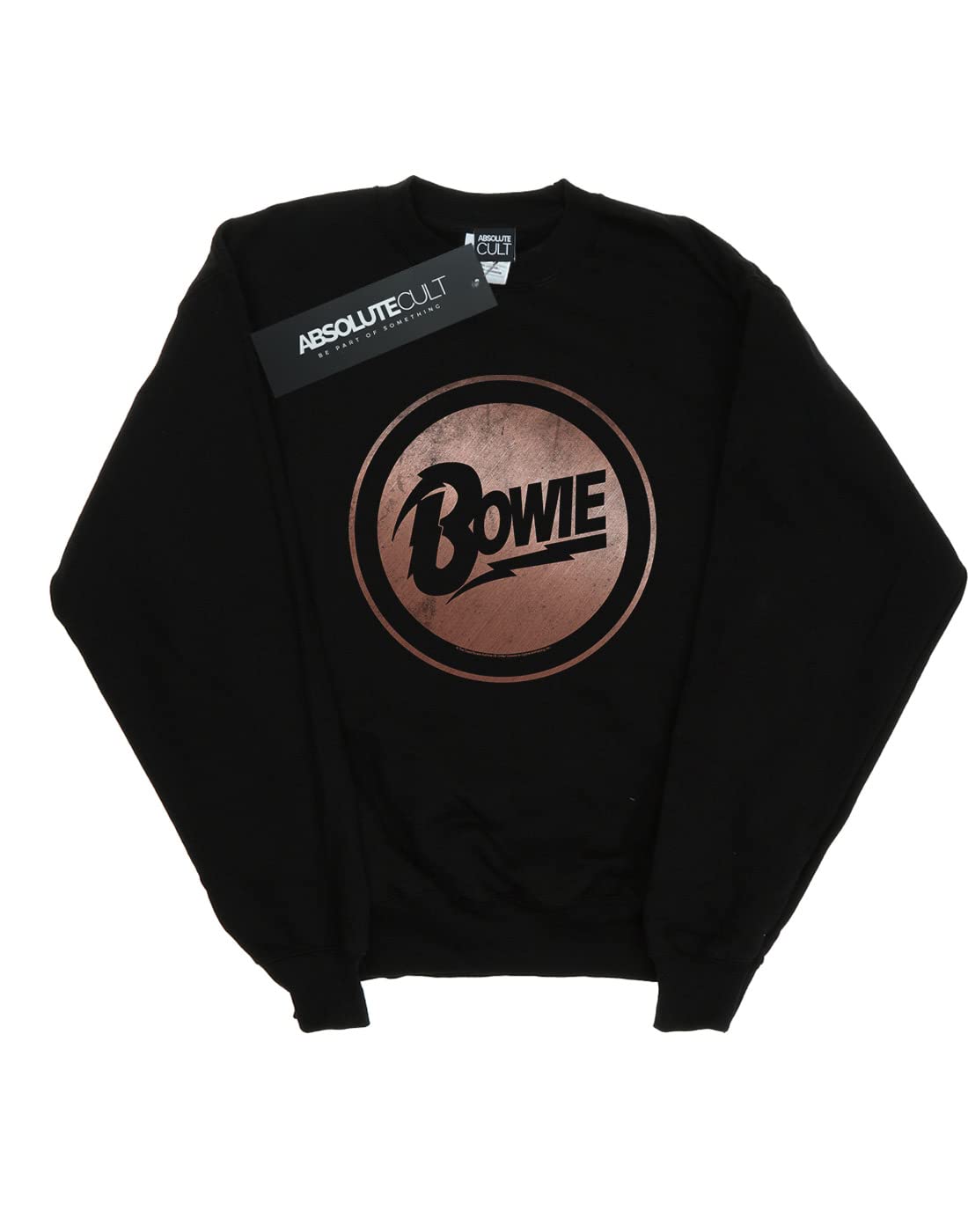 David Bowie Vintage Rose Gold Circle Graphic Sweatshirt for Men - 70s Retro Rock Band Tee for Concerts & Casual Wear