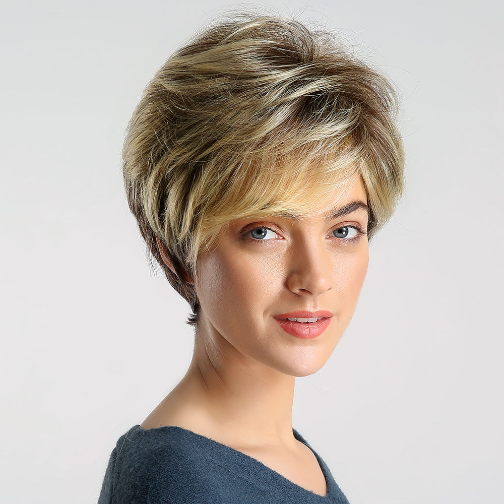 Heat Resistant Short Hair Pixie Cut Wig - Natural Look Synthetic Hairpiece for Women - Perfect for Cosplay, Daily Wear & Costume Parties