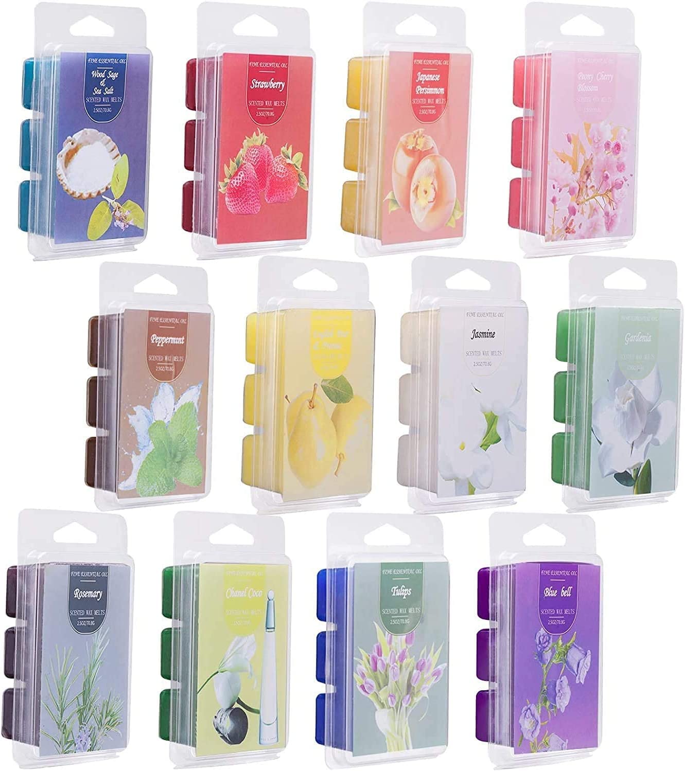 Premium Scented Soy Wax Melts - 12 Pack Assorted 2.5oz Wax Cubes for Candle Warmers | Long-Lasting Home Fragrance | Bulk Value Set for Bedroom, Living Room & Office Aromatherapy