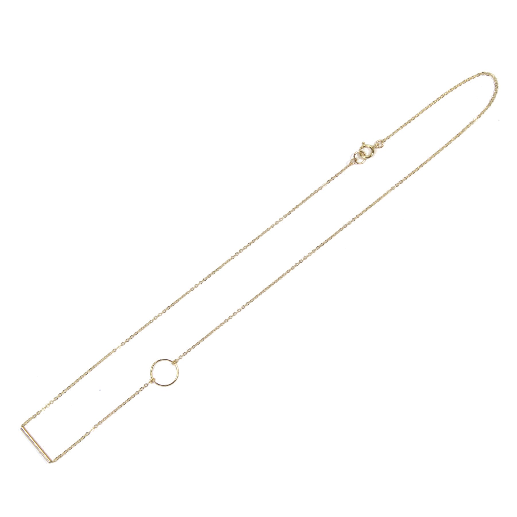 Elegant Circle and Bar Necklace for Women - Minimalist Gold Pendant Jewelry Gift for Her - Perfect for Everyday Wear, Date Nights & Special Occasions