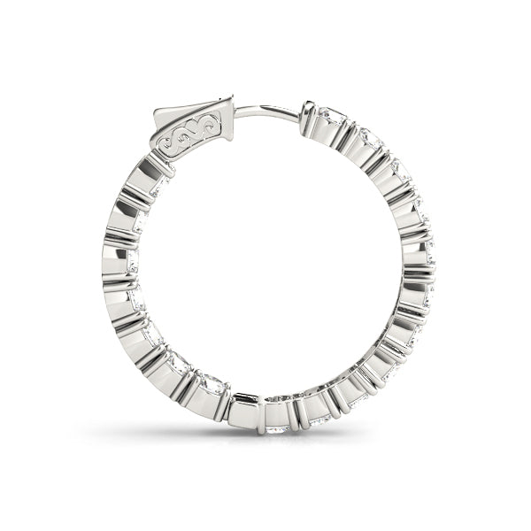 0.8 Inch 4 Prong Round Hoop Earrings - Sterling Silver or Gold Plated - 1/2 Pair (Single Earring) - Perfect for Cartilage, Helix, or Tragus Piercings - Great for Everyday Wear or Special Occasions