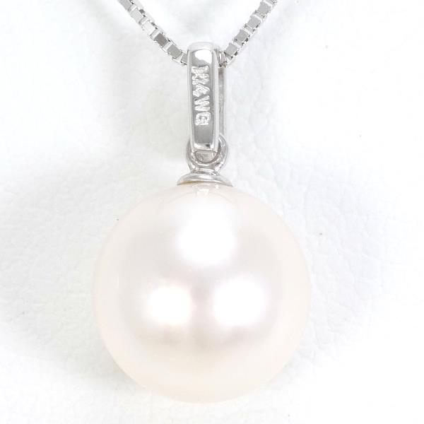 14K White Gold Pearl and Diamond Necklace for Women - Elegant Bridal Jewelry, Wedding Gift, Anniversary Present, Party Accessory