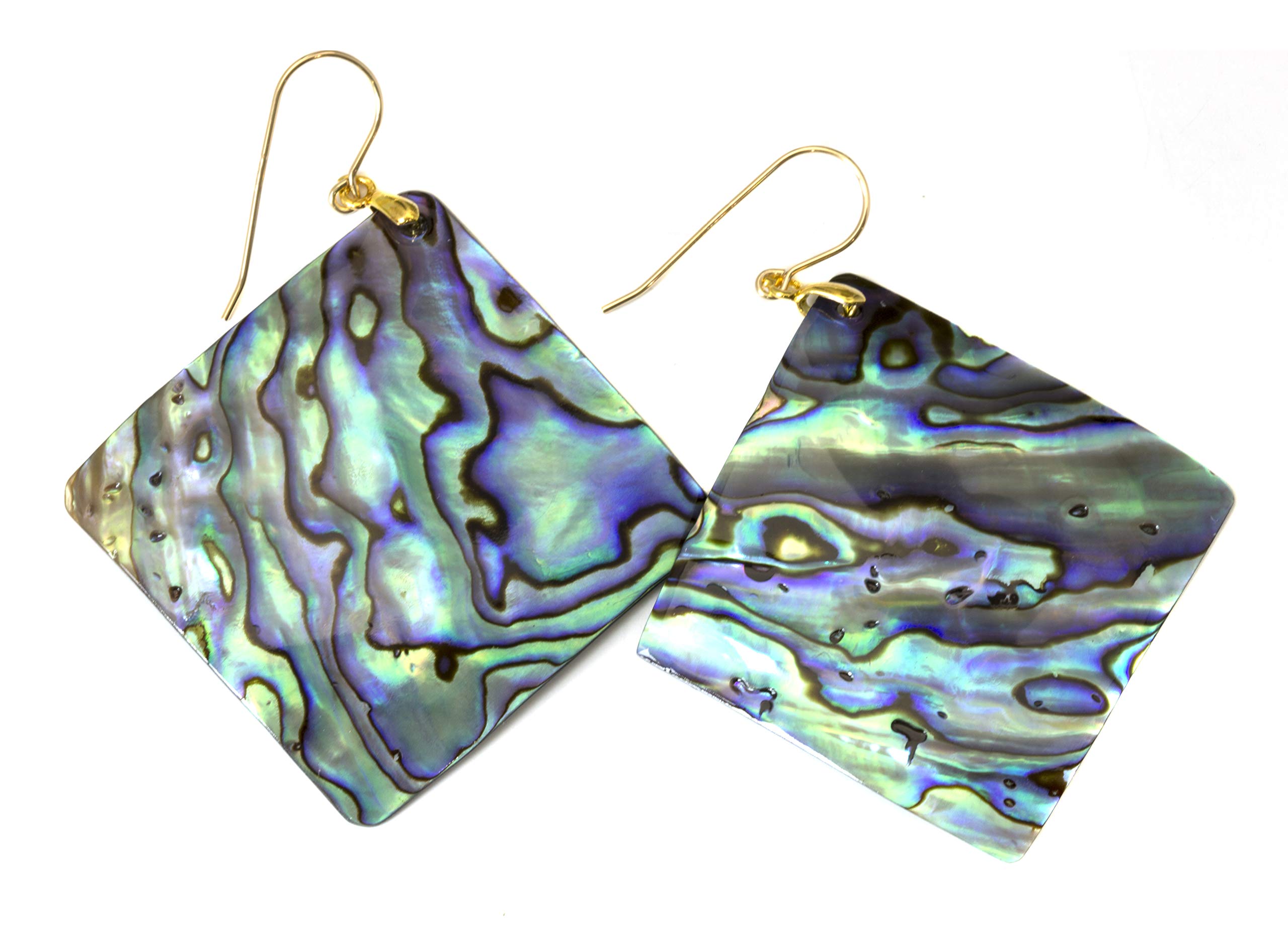 Exquisite Mother of Pearl Abalone Shell Earrings - Large Triangle Dangle Drop Jewelry for Women | Perfect for Weddings, Parties & Boho Fashion