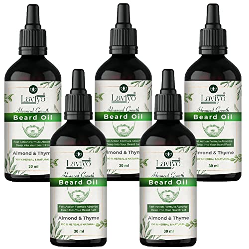 Laviyo Beard Growth Oil - 30ml | Natural Beard Growth Serum with Redensyl, Jojoba Oil & Vitamin E | Strengthens & Nourishes Facial Hair | Chemical-Free Formula for Thicker, Fuller Beard | Perfect for Daily Grooming & Beard Care Routine