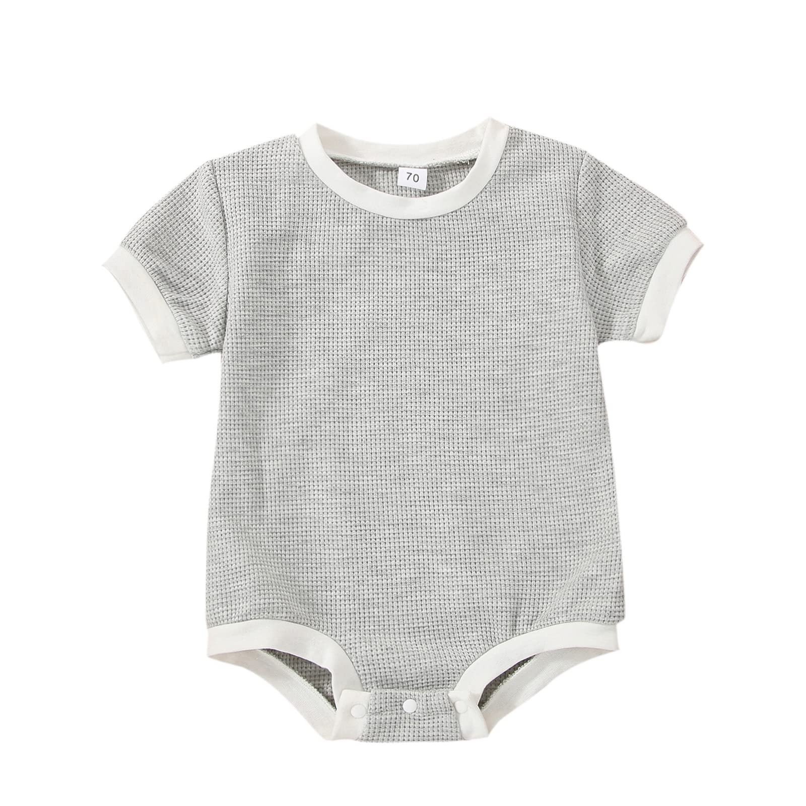 Unisex Baby Romper - Short Sleeve Waffle Knit Onesie Bodysuit for Boys & Girls | Soft Summer Outfit for Playdates, Beach Trips & Family Photos
